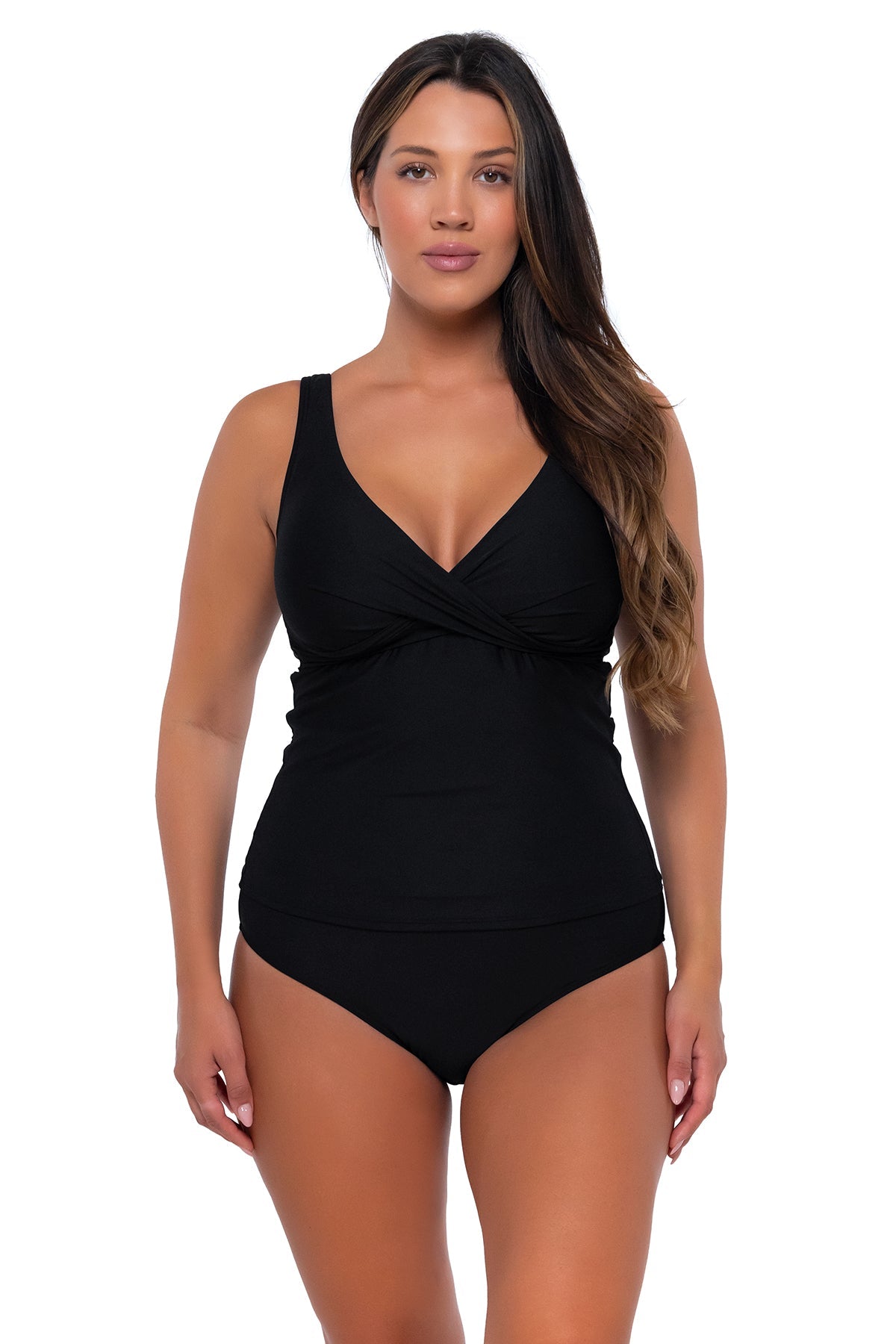 Sunsets Black Elsie Tankini Top