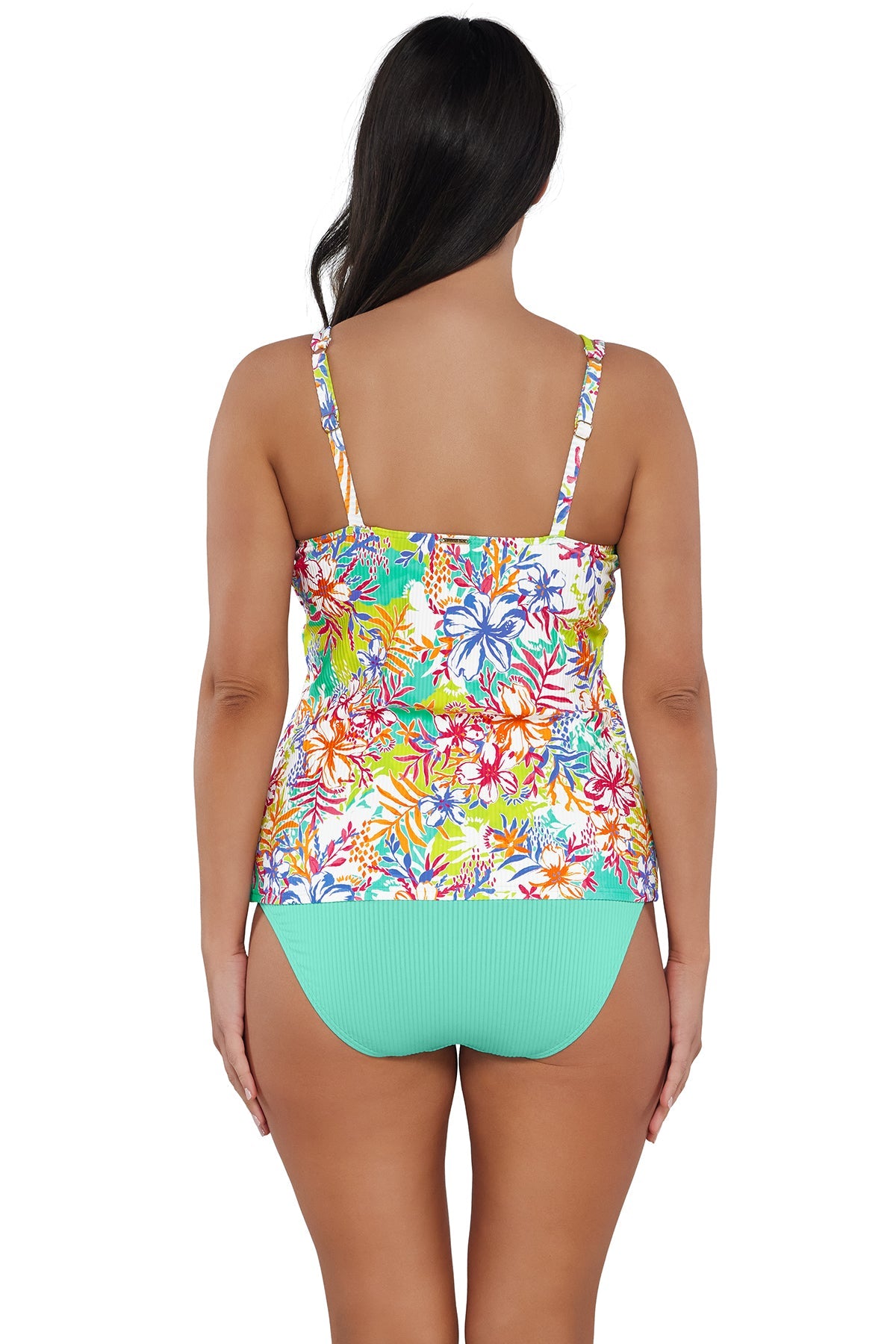 Sunsets Botanical Bliss Sandbar Rib Taylor Tankini Top