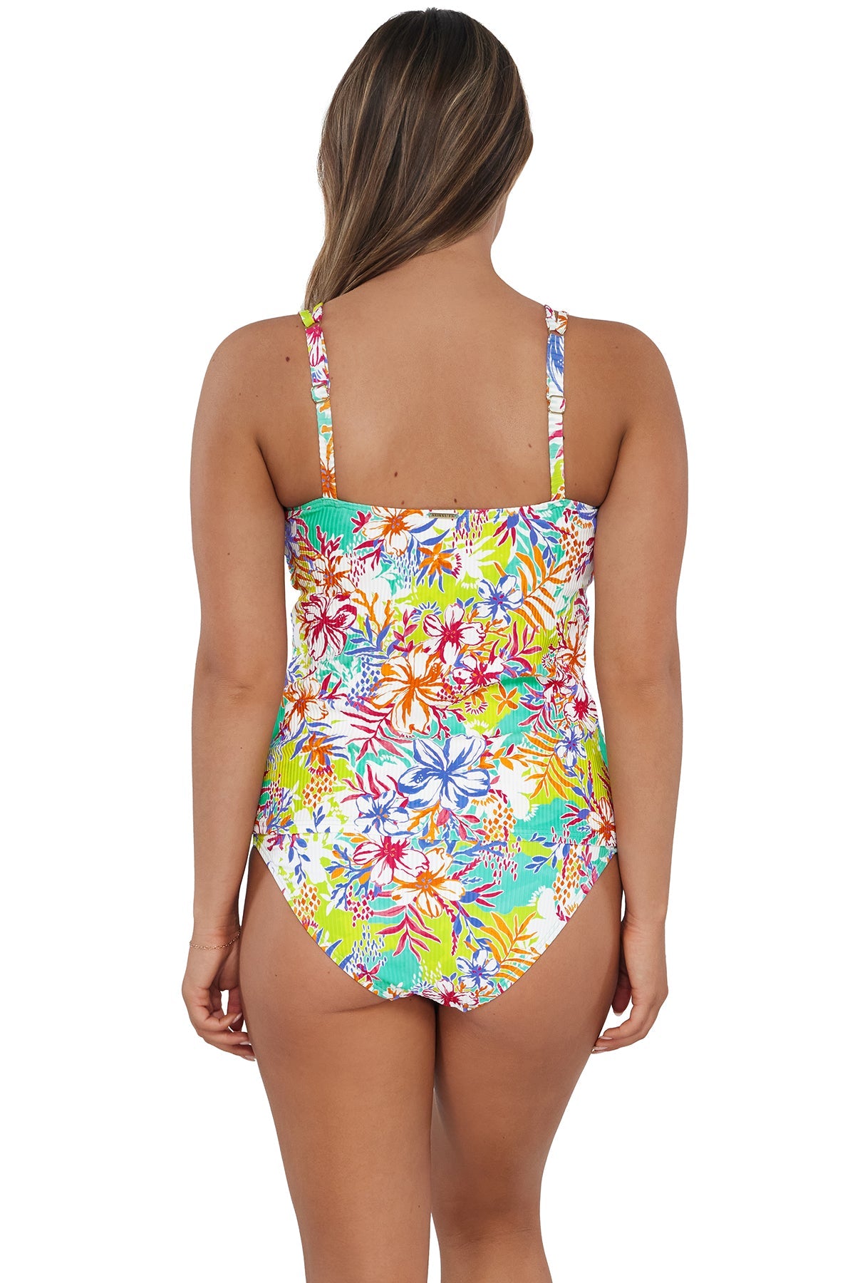 Sunsets Botanical Bliss Sandbar Rib Taylor Tankini Top