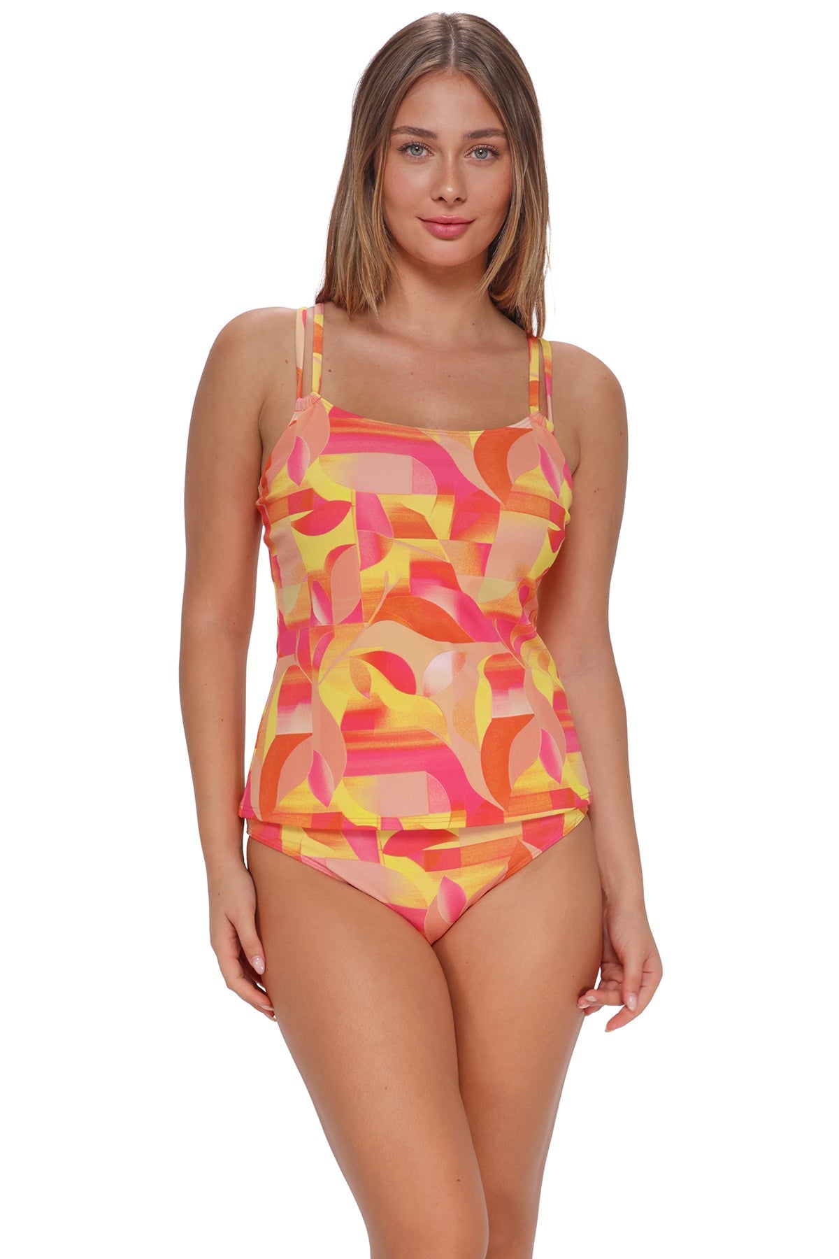 Sunsets Dreamsicle Crepe Taylor Tankini Top