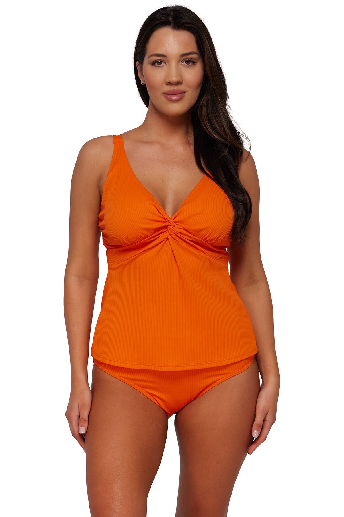 Sunsets Kumquat Sandbar Rib Forever Tankini Top