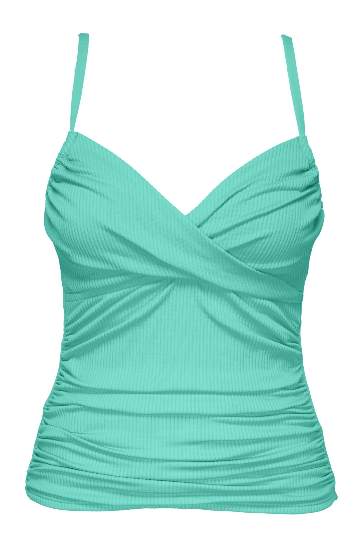 Sunsets Aqua Mist Sandbar Rib Simone Tankini Top