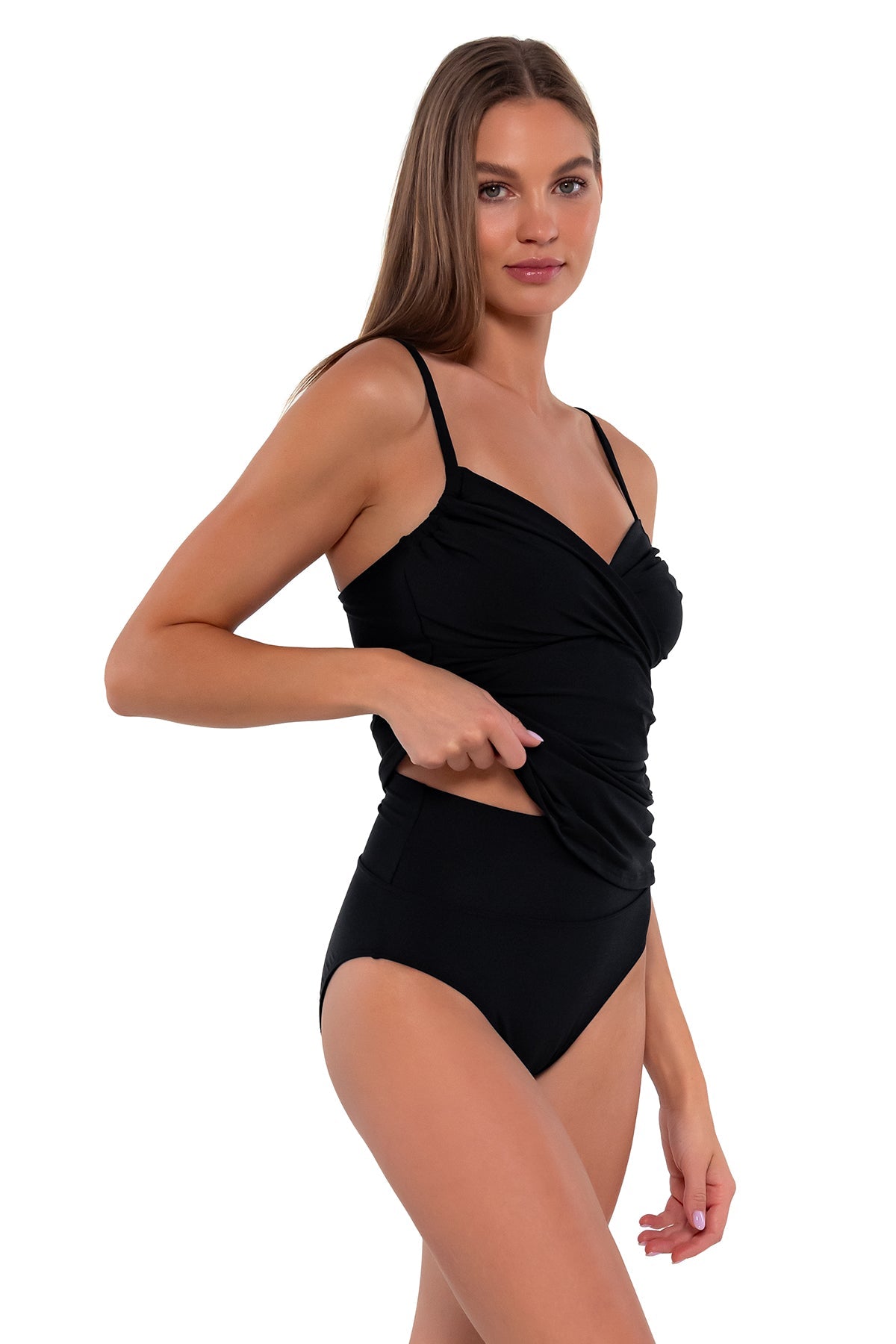 Sunsets Black Simone Tankini Top