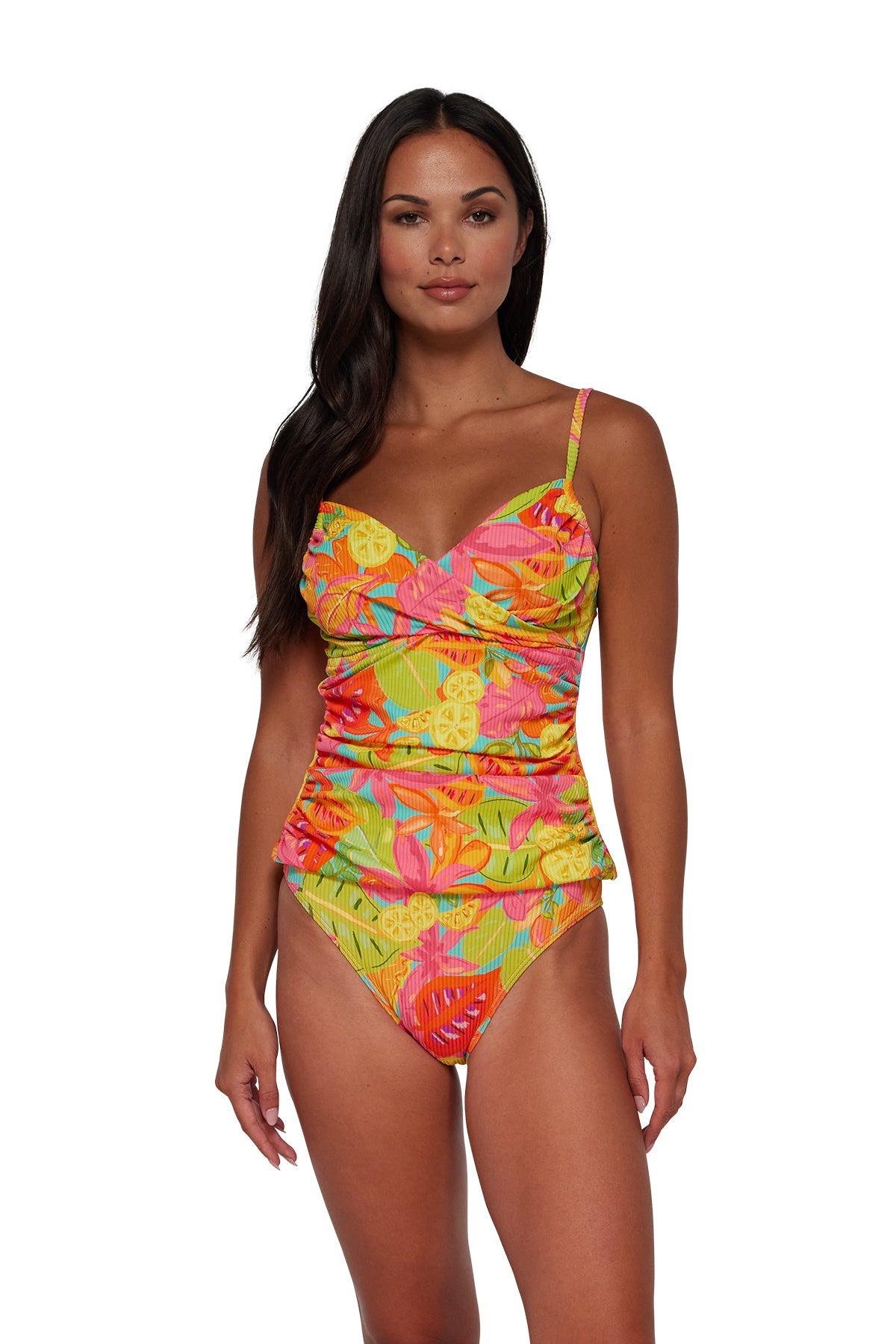 Sunsets Citrus Grove Sandbar Rib Simone Tankini Top