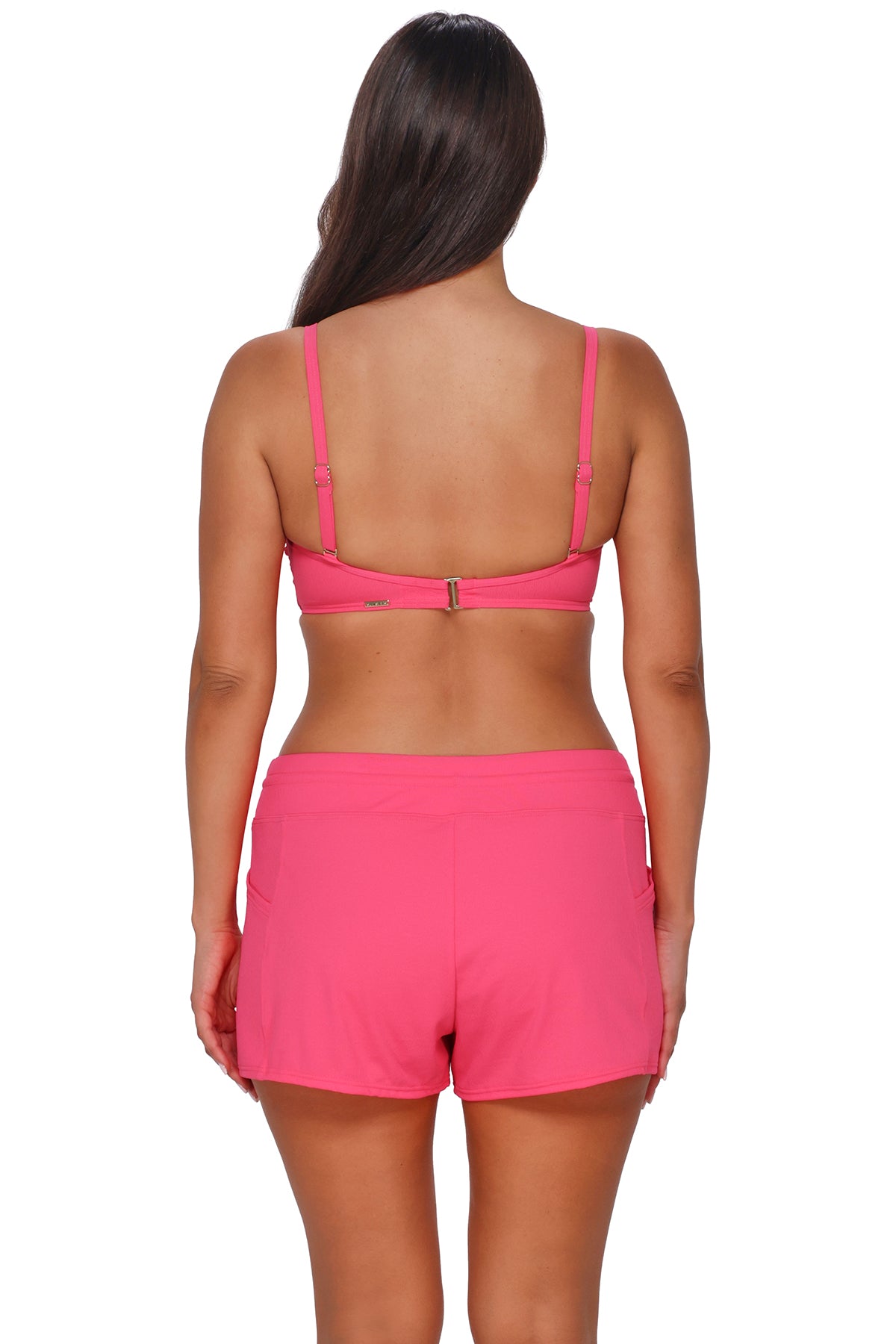 Sunsets Escape Posy Pink Crepe Laguna Swim Short