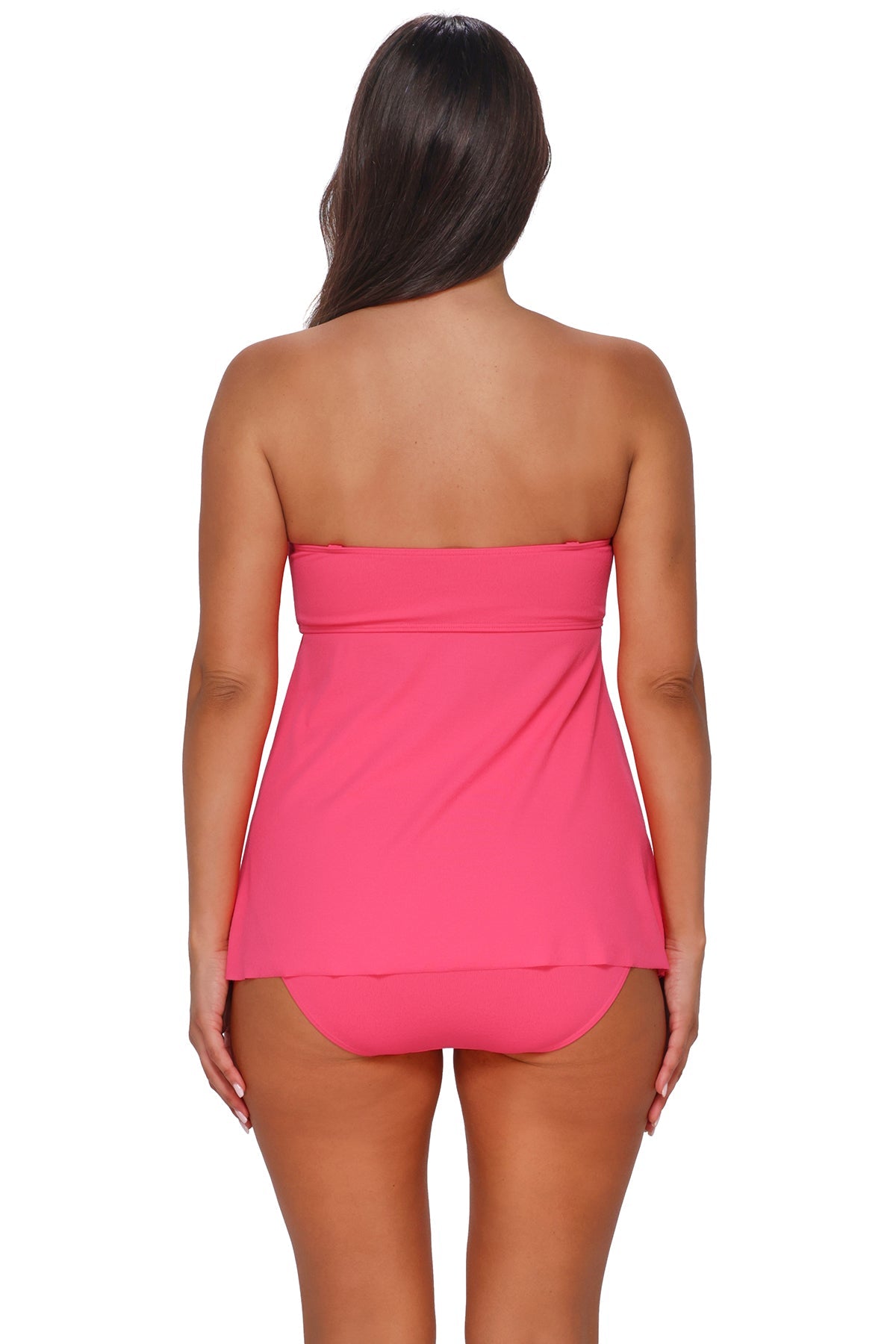 Sunsets Escape Posy Pink Crepe Molly Bandeau Tankini Top