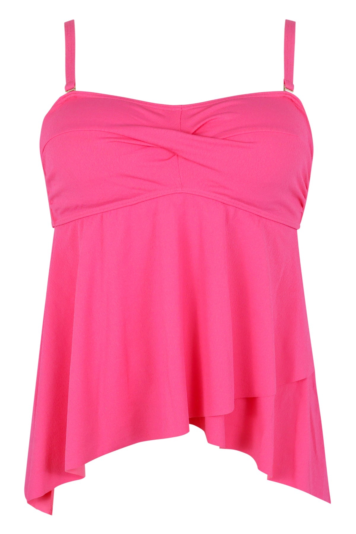 Sunsets Escape Posy Pink Crepe Molly Bandeau Tankini Top