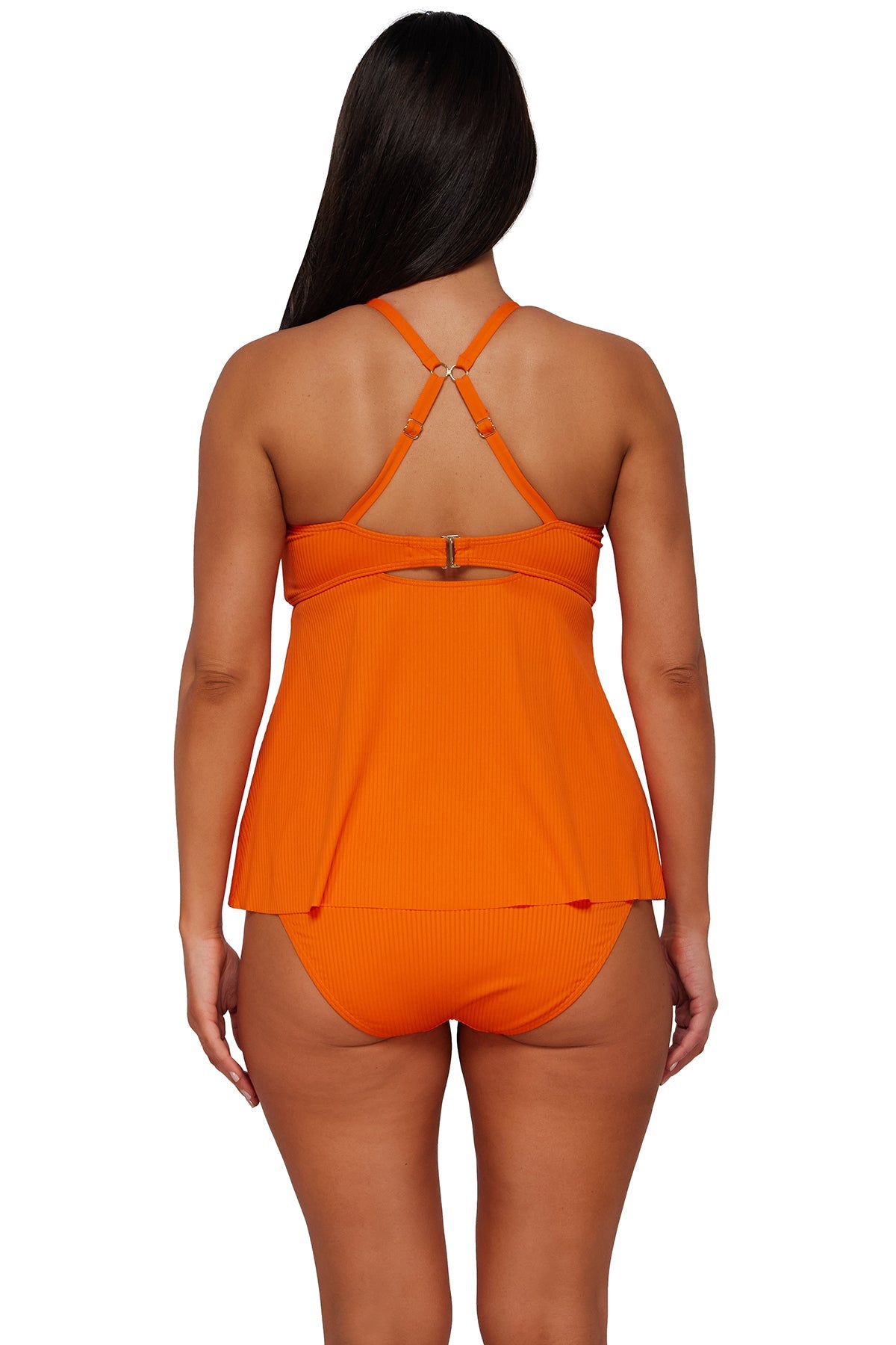 Sunsets Escape Kumquat Sandbar Rib Tori Tankini Top