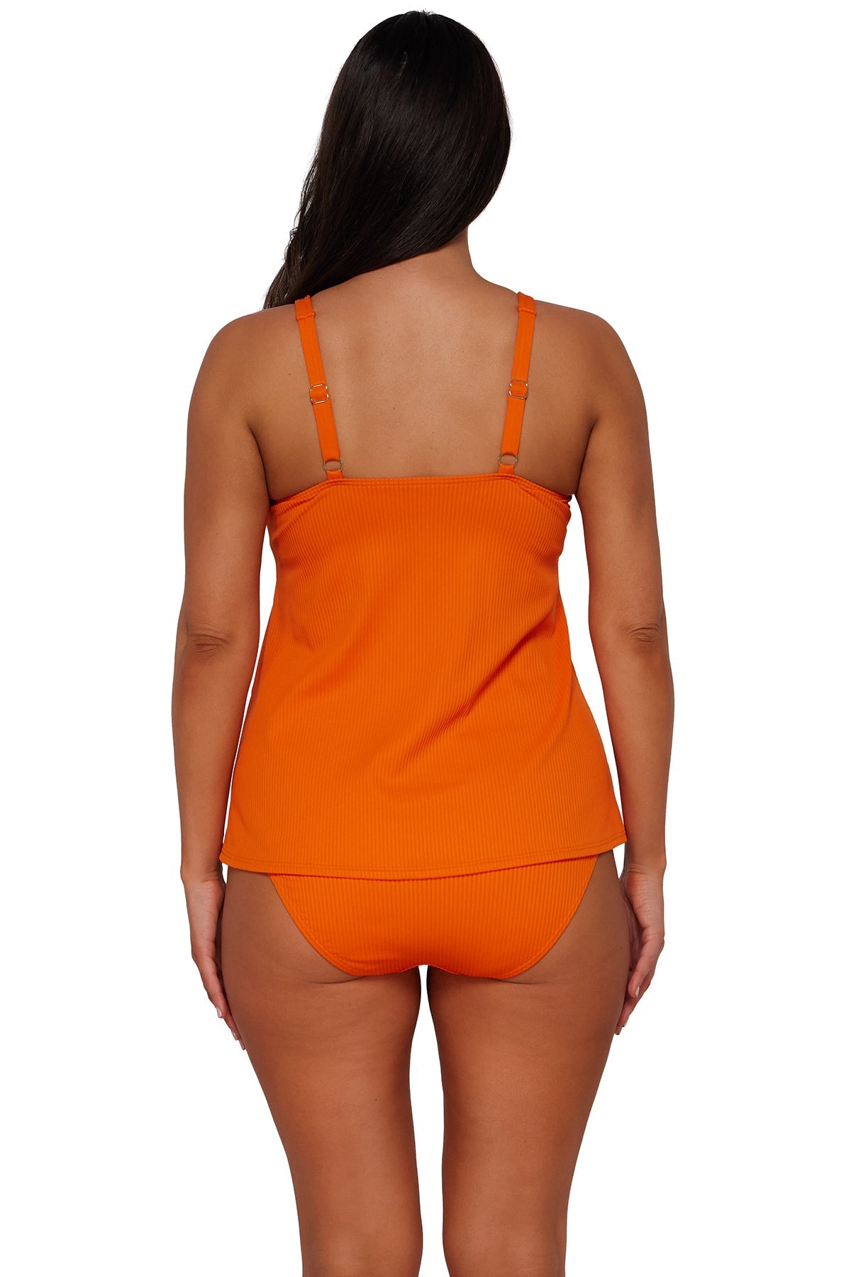 Sunsets Escape Kumquat Sandbar Rib Jenna Tankini Top