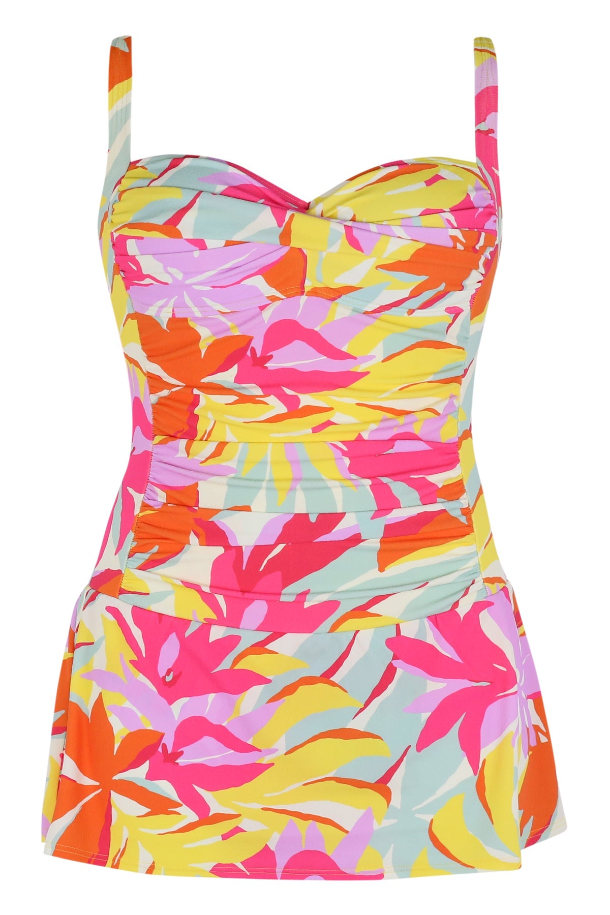 Sunsets Escape Tropicolor Crepe Sienna Swim Dress