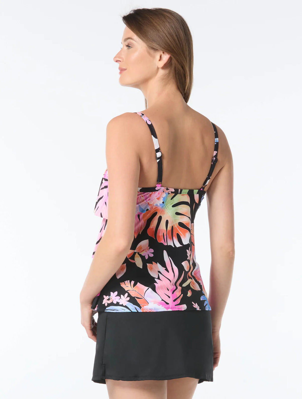 Beach House Tropical Oasis Jane Ruffle Tiered Tankini Top