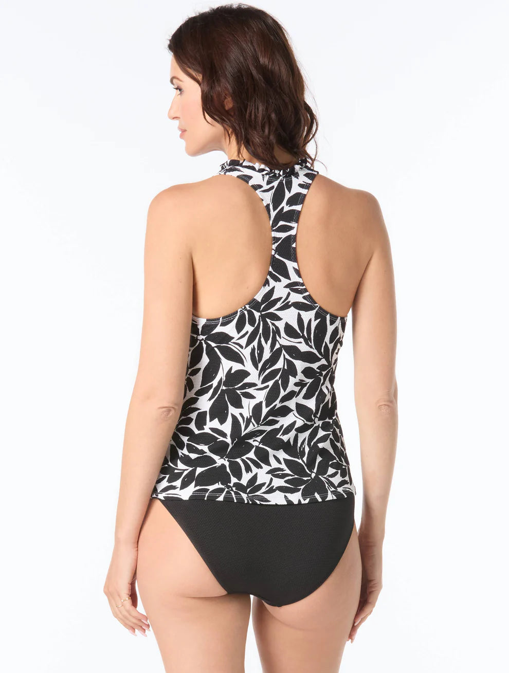 Beach House Key West Black Nina Ruffle Trim Tankini Top