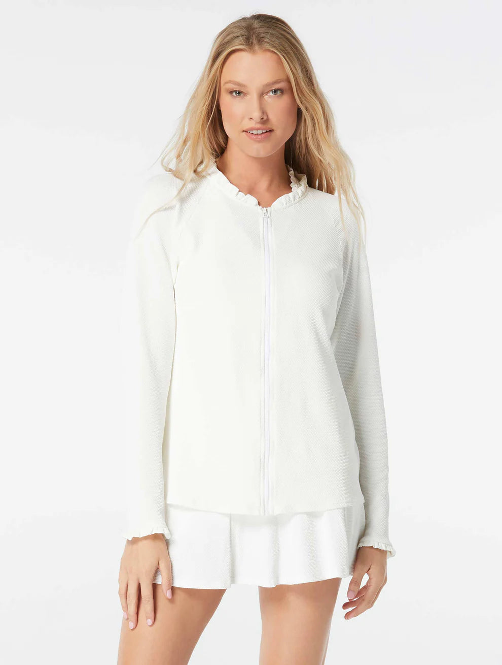 Beach House Pique Pool Party Phoebe Relaxed Fit Ruffled Rashguard