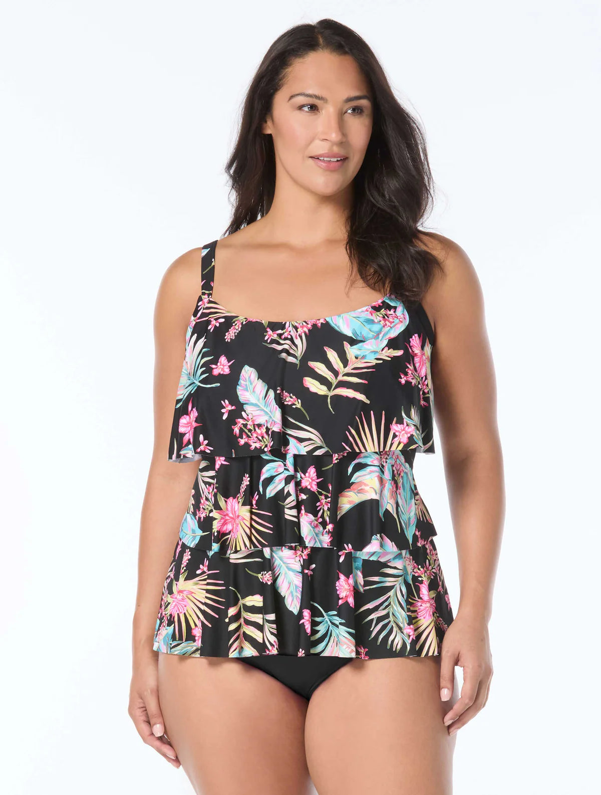 Beach House Plus Endless Summer Jane Ruffle Tiered Tankini Top