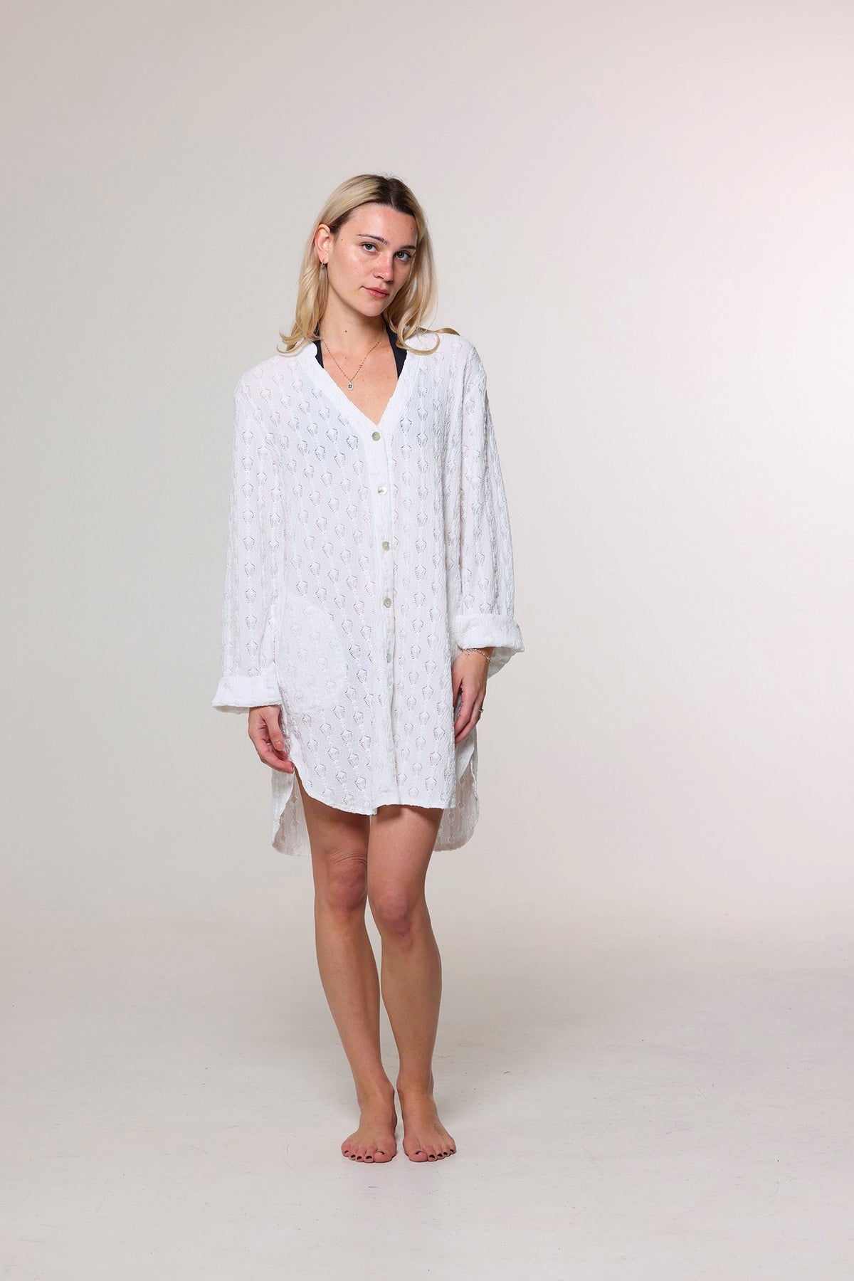 J. Valdi Cowrie Big Shirt Cover Up