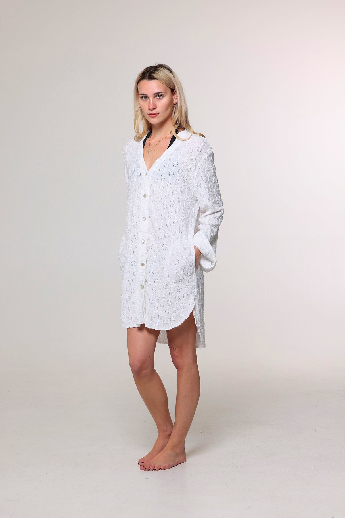 J. Valdi Cowrie Big Shirt Cover Up