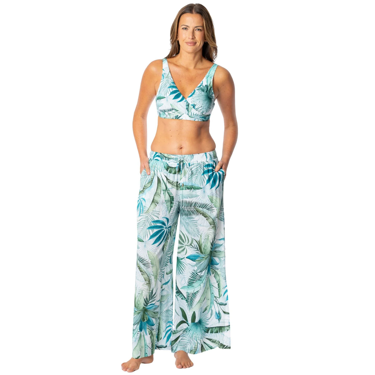 Jantzen Palm Toile Josephine Pull On Pant Cover Up