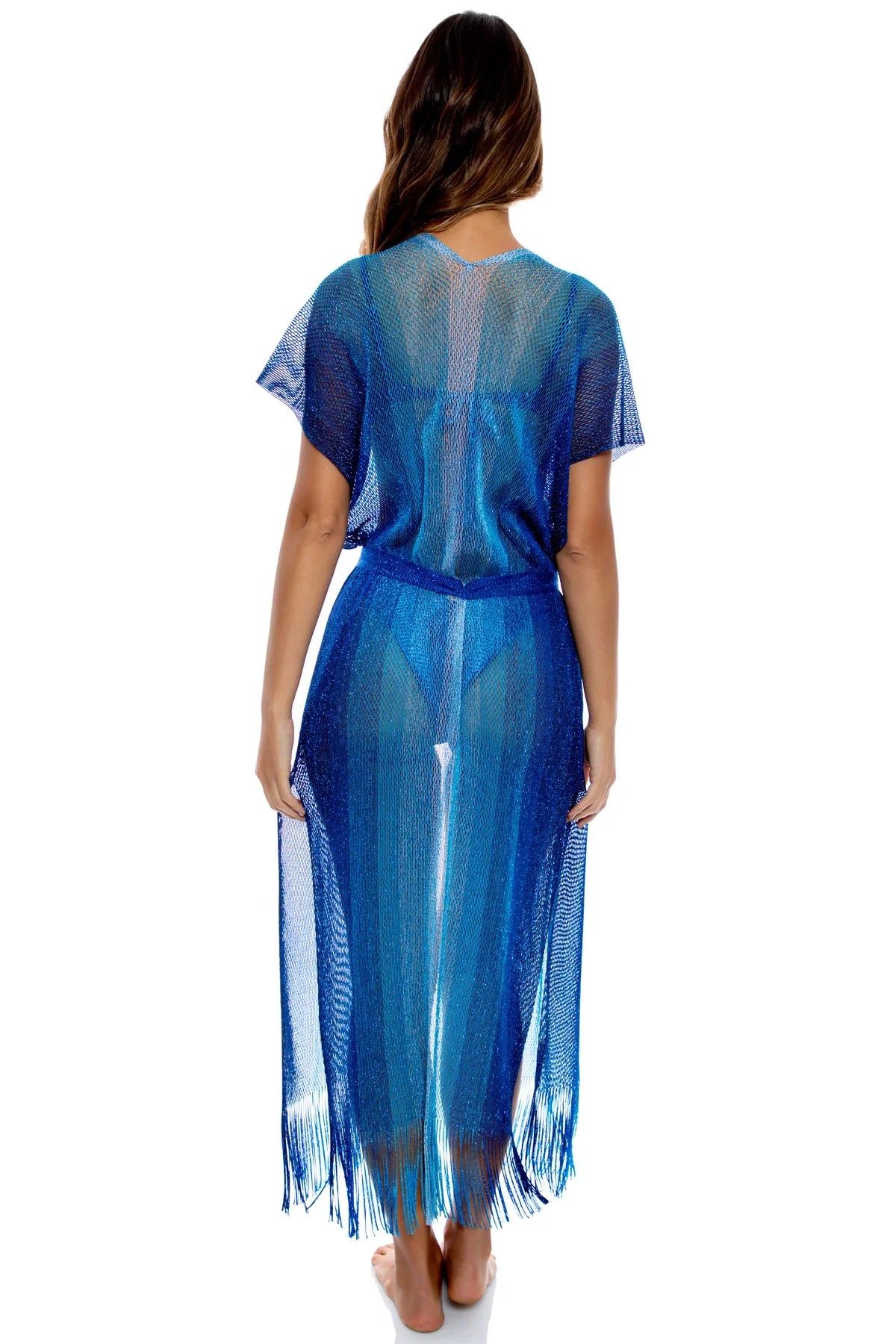 Luli Fama Fringe Long Caftan