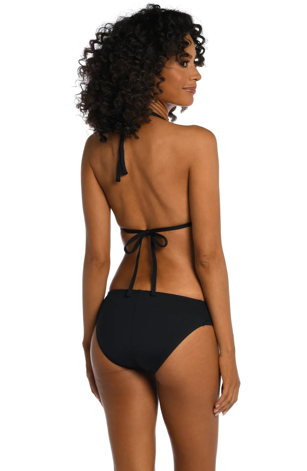 La Blanca Black Halter Triangle Top