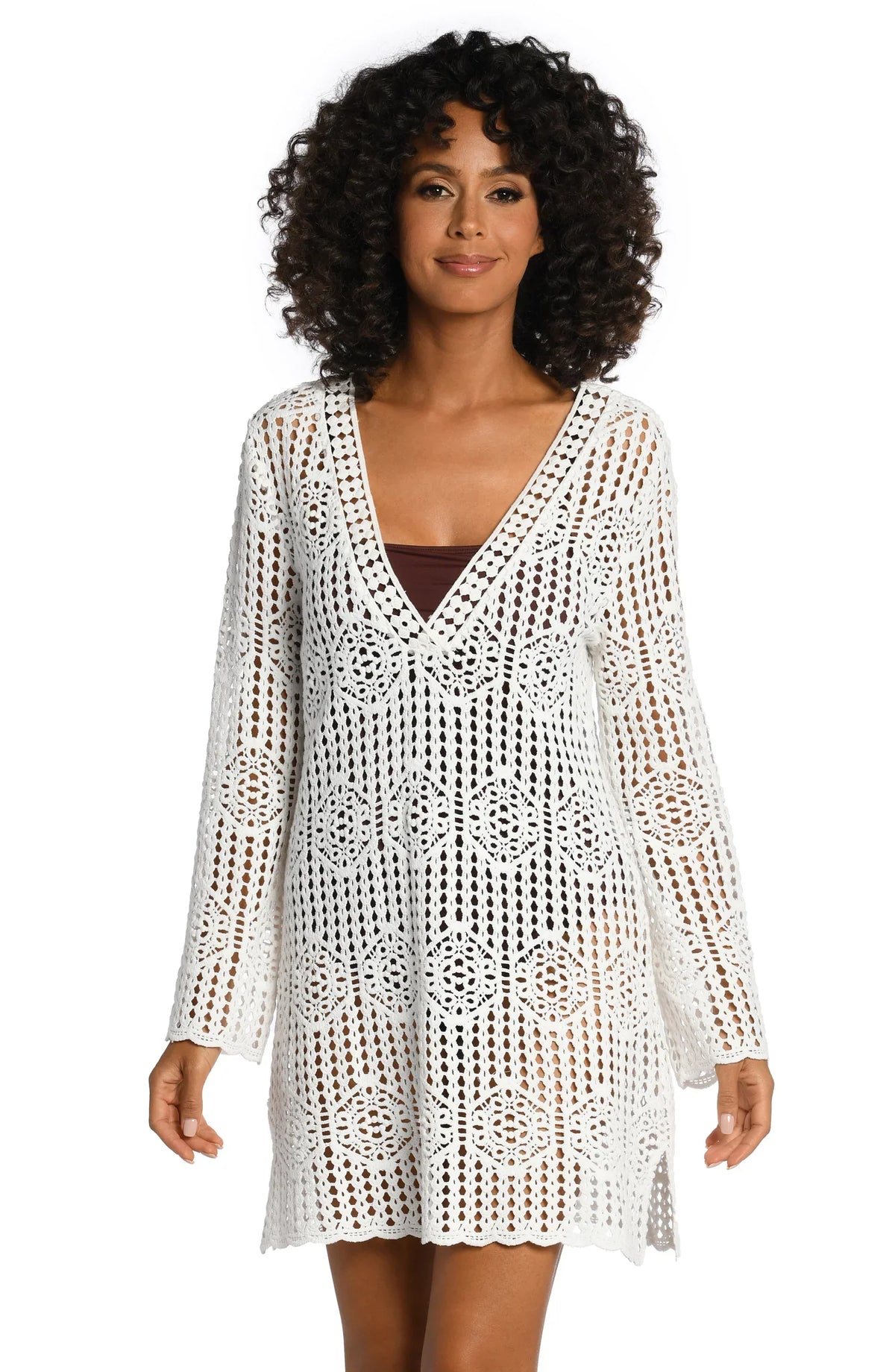 La Blanca Waverly Covers Ivory V-Neck Cover Up