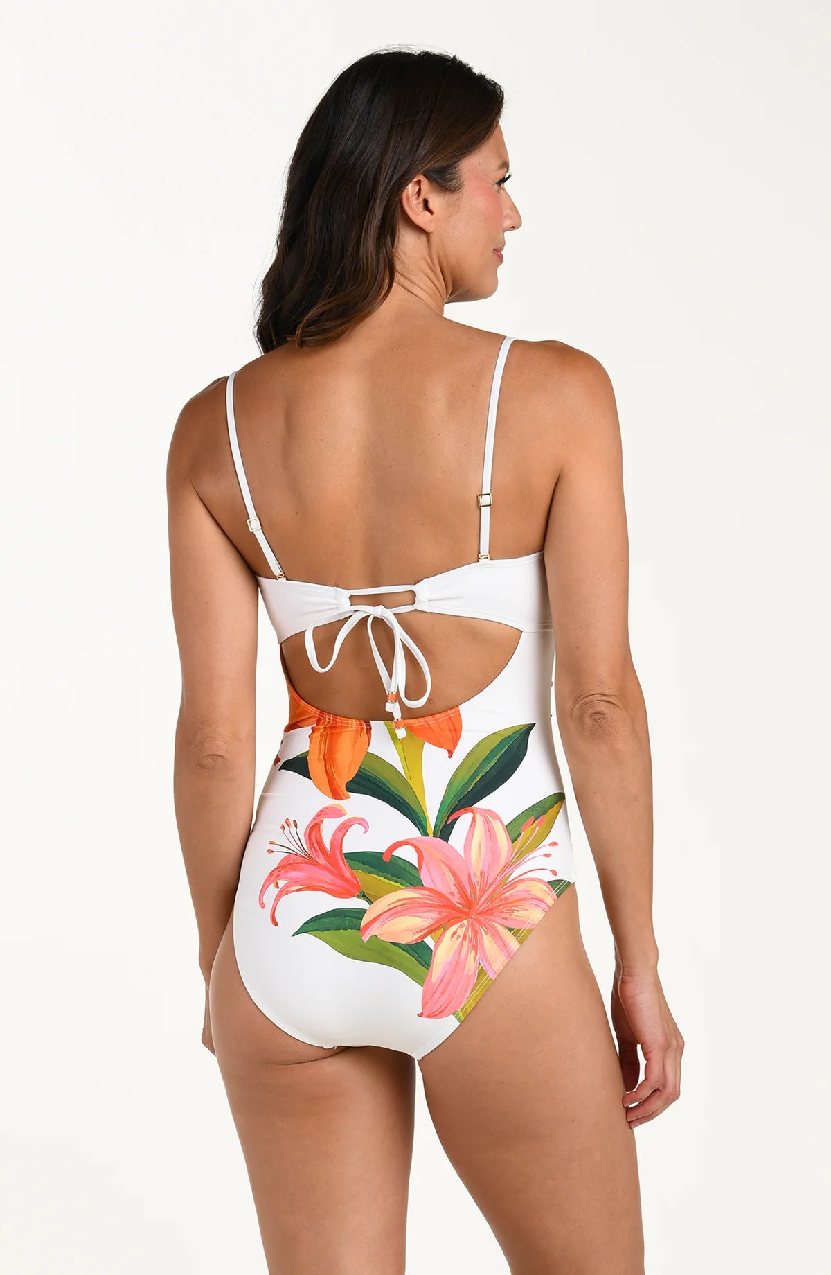 La Blanca Jungle Blossoms Bandeau One Piece