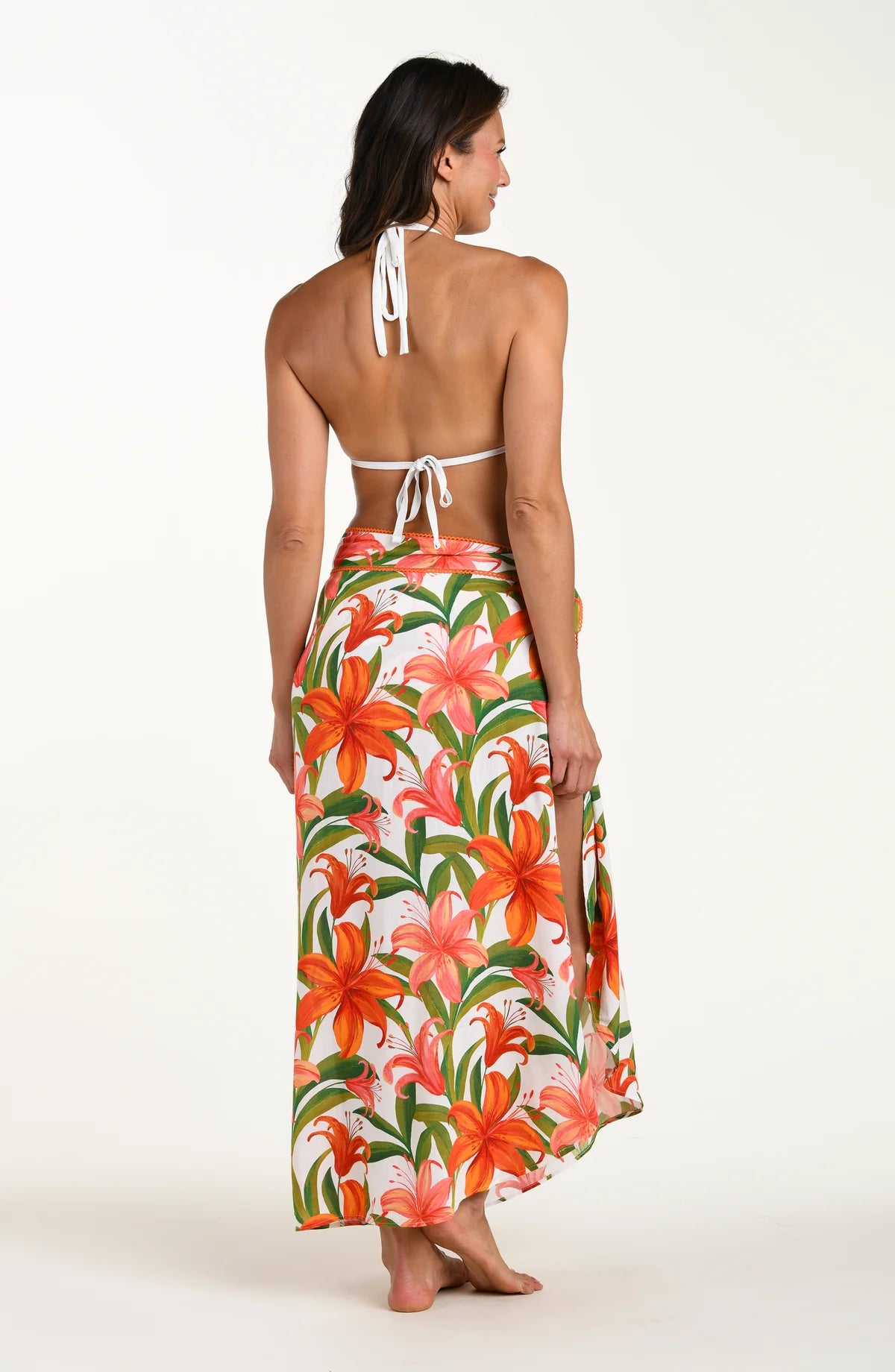 La Blanca Jungle Blossoms Tie Wrap Skirt Cover Up