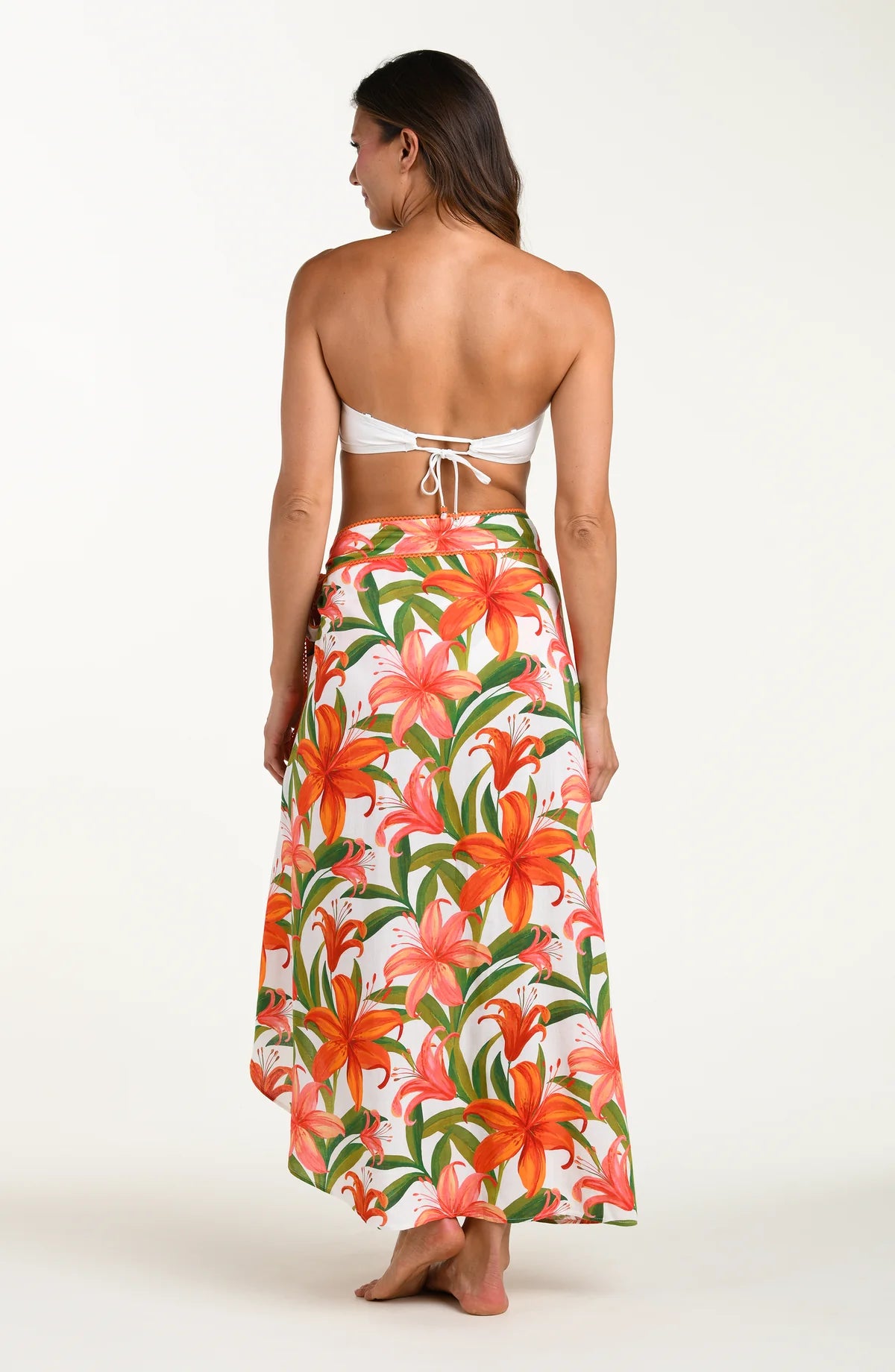 La Blanca Jungle Blossoms Tie Wrap Skirt Cover Up