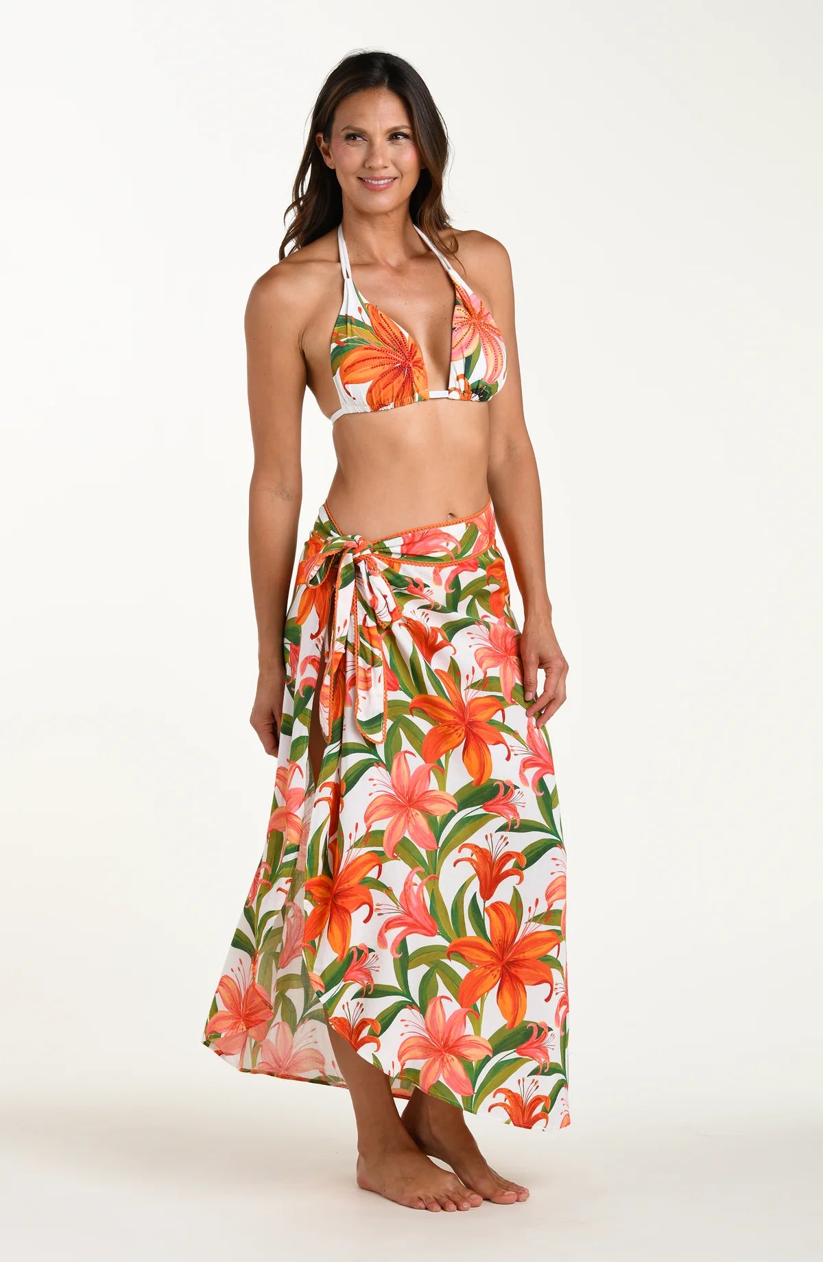 La Blanca Jungle Blossoms Tie Wrap Skirt Cover Up