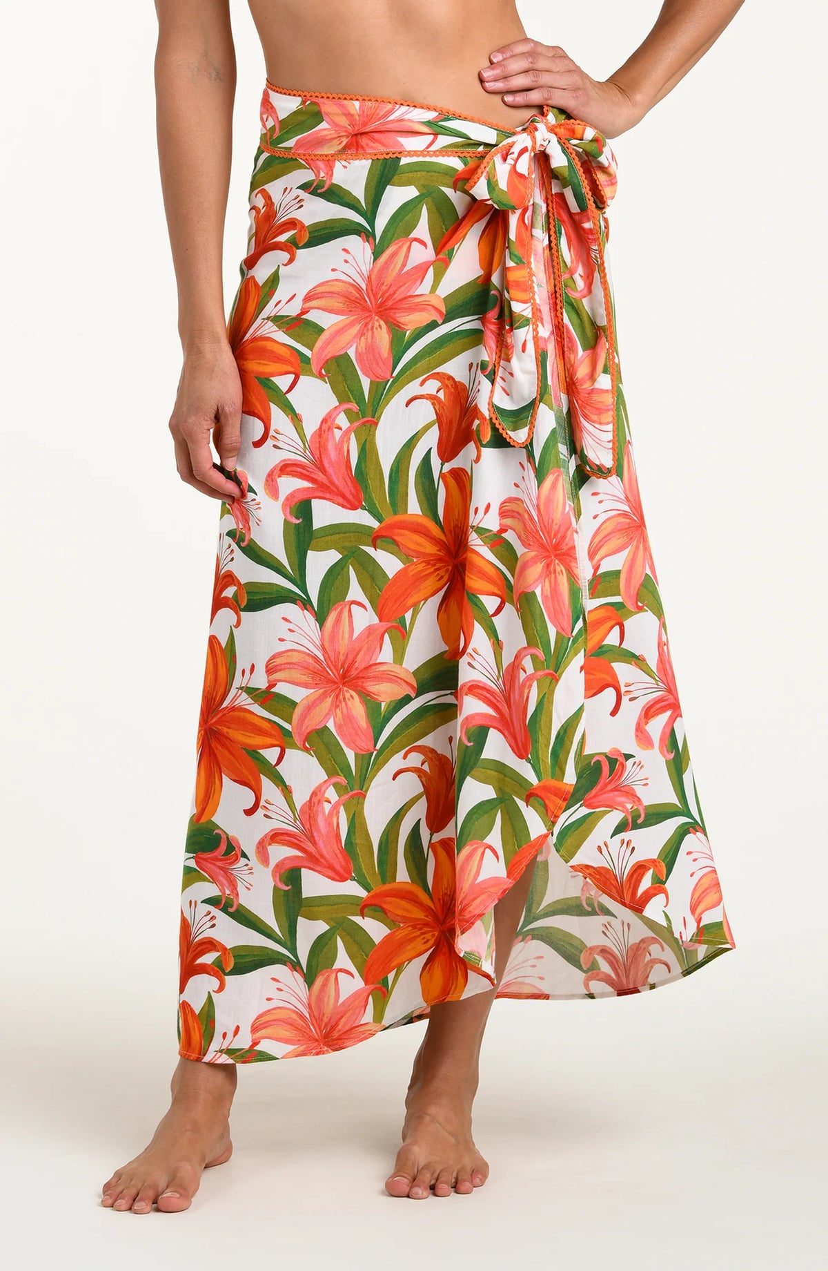 La Blanca Jungle Blossoms Tie Wrap Skirt Cover Up