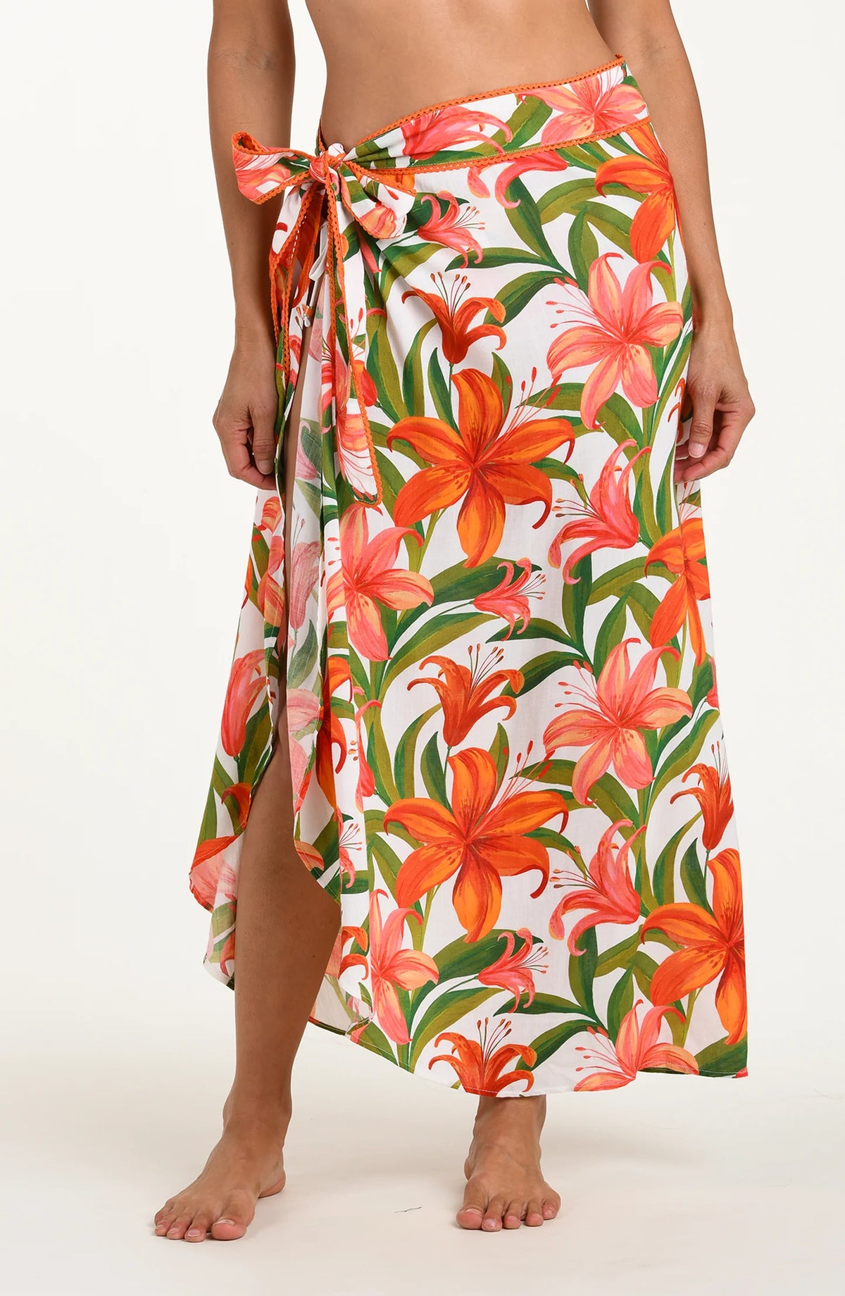 La Blanca Jungle Blossoms Tie Wrap Skirt Cover Up