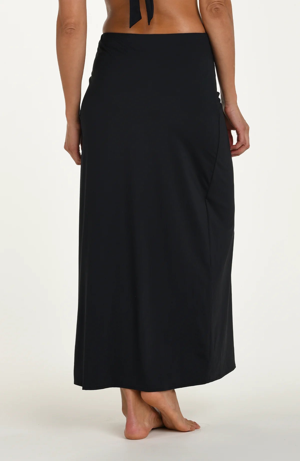 La Blanca Black Shirred Midi Skirt Cover Up