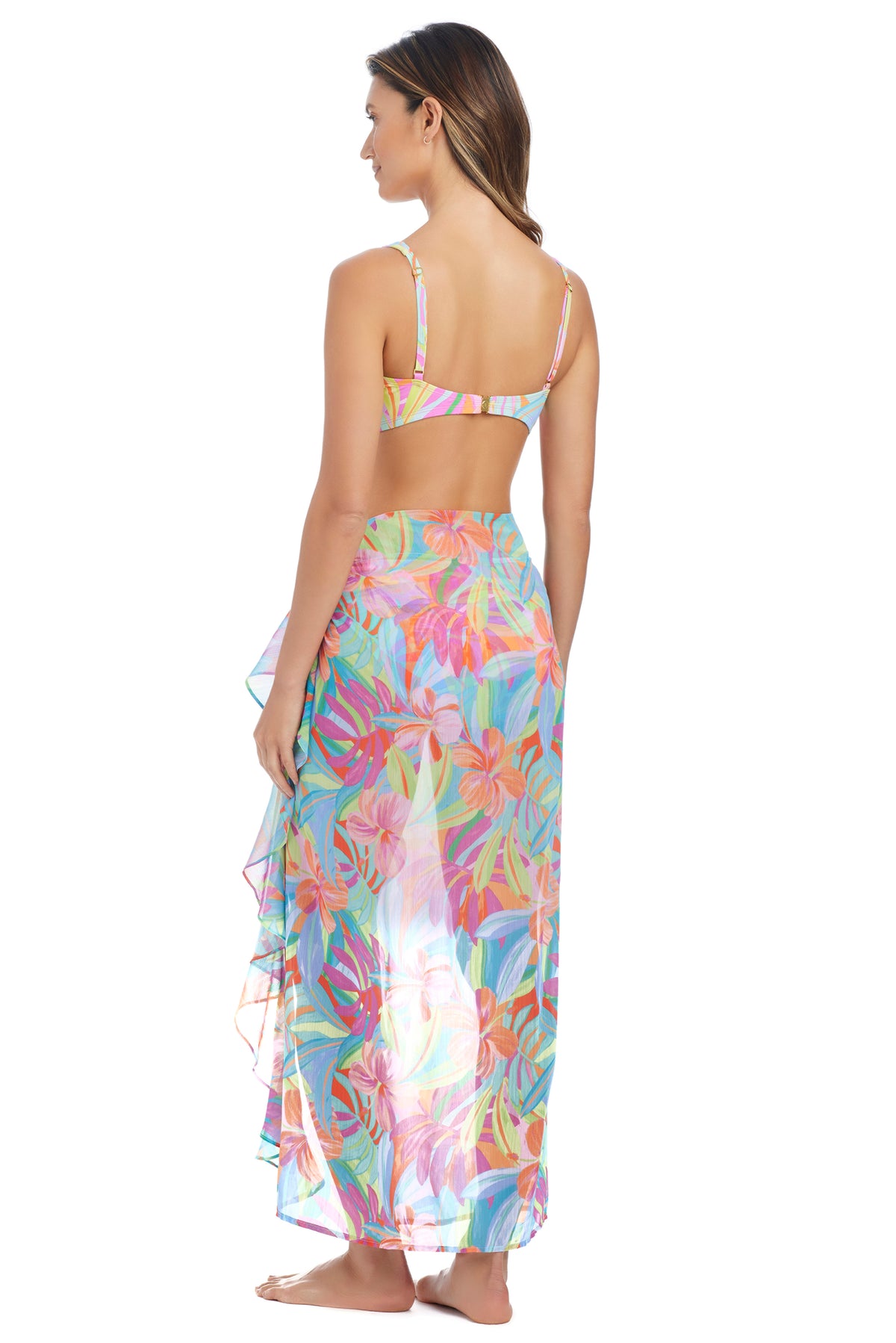 Bleu Rod Beattie Bellissimo Botanica Ruffle Sarong