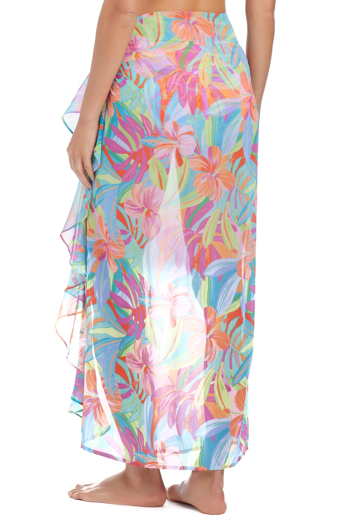 Bleu Rod Beattie Bellissimo Botanica Ruffle Sarong
