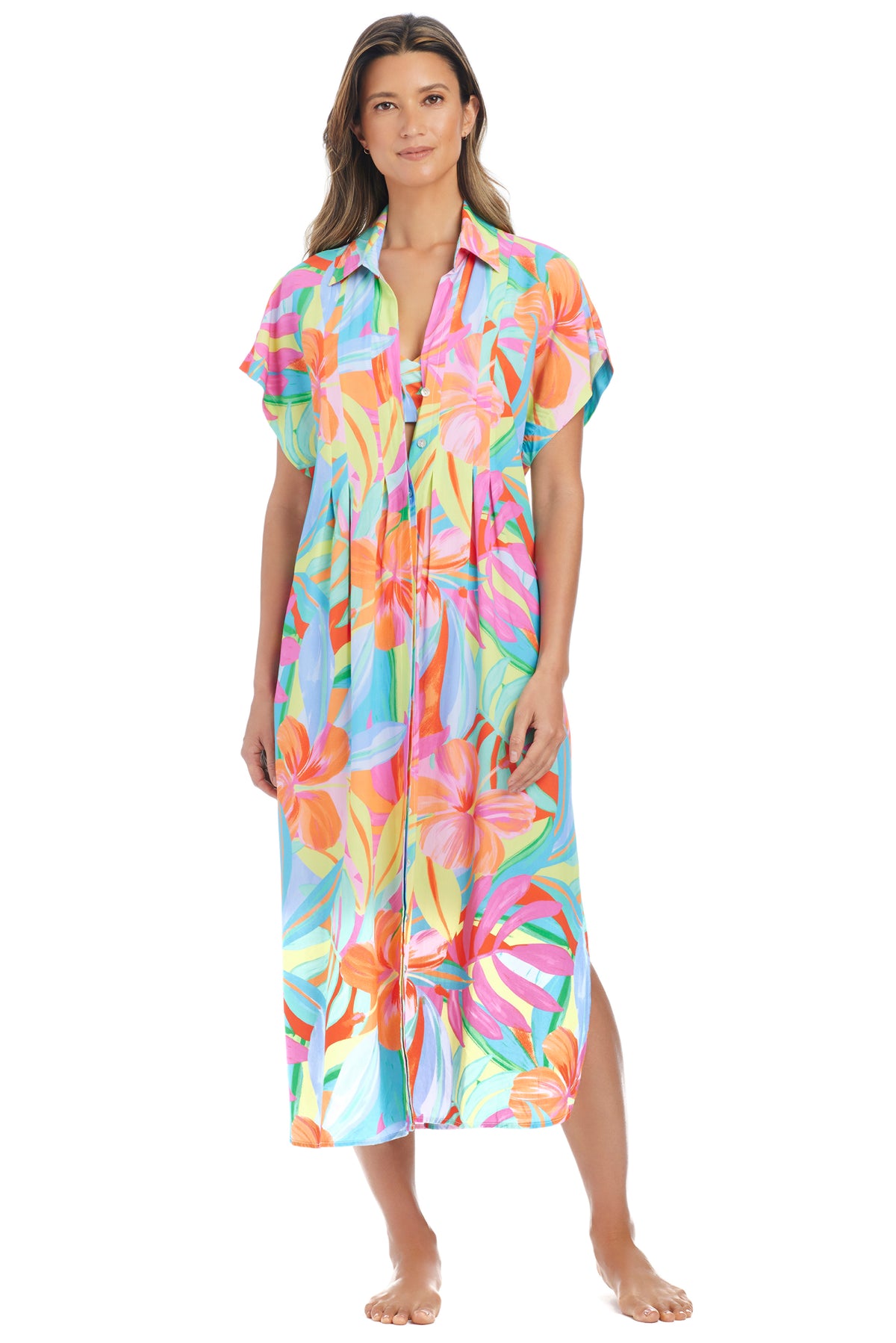 Bleu Rod Beattie Bellissimo Botanica Shirt Dress