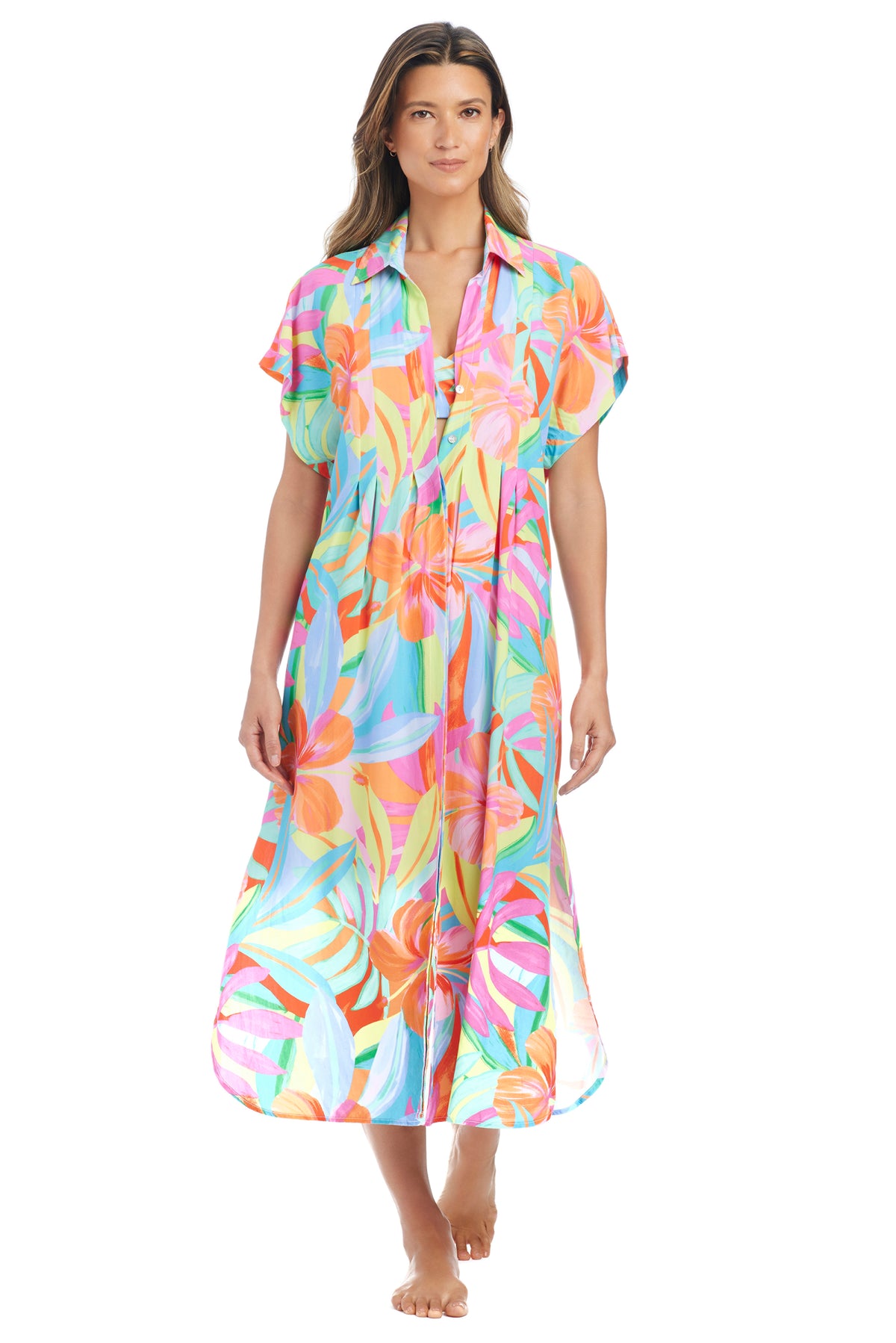 Bleu Rod Beattie Bellissimo Botanica Shirt Dress