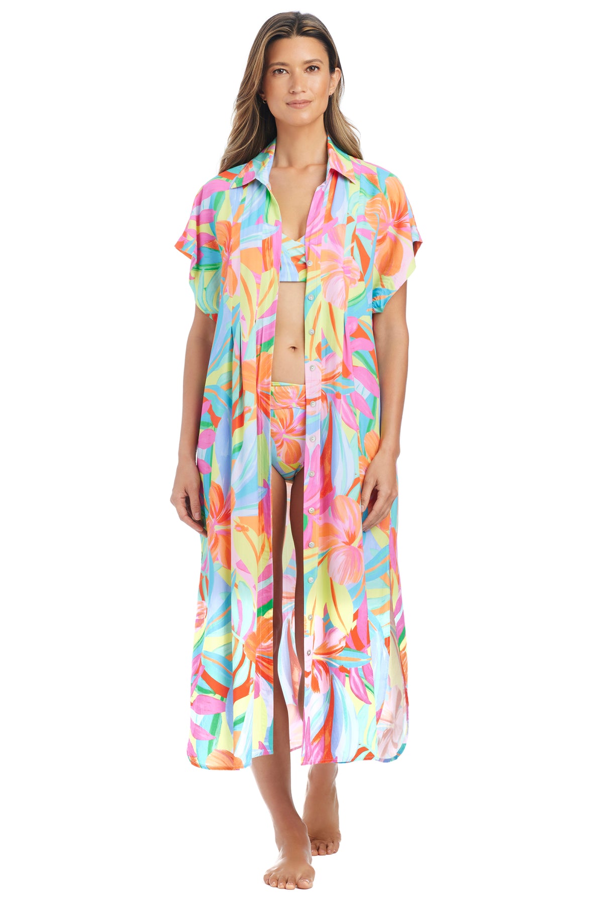 Bleu Rod Beattie Bellissimo Botanica Shirt Dress