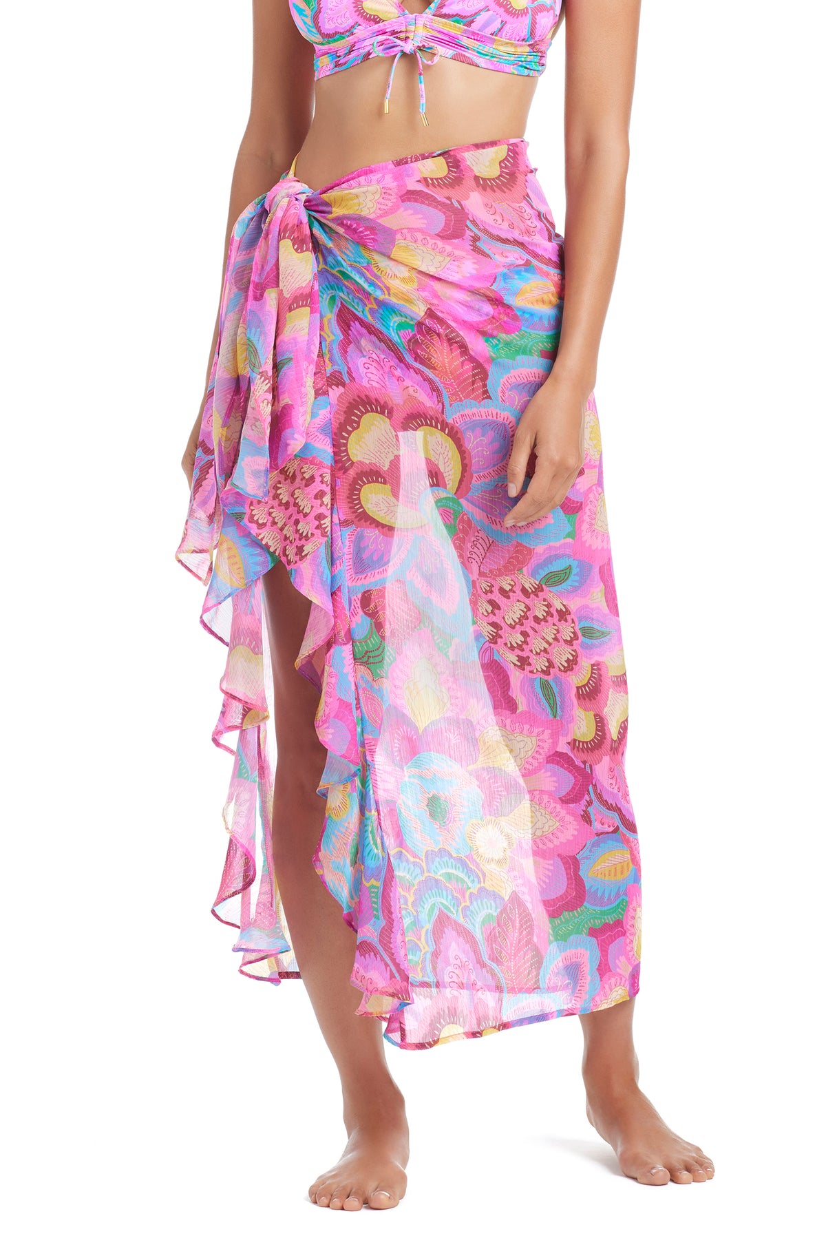 Bleu Rod Beattie Dream Weaver Ruffle Sarong