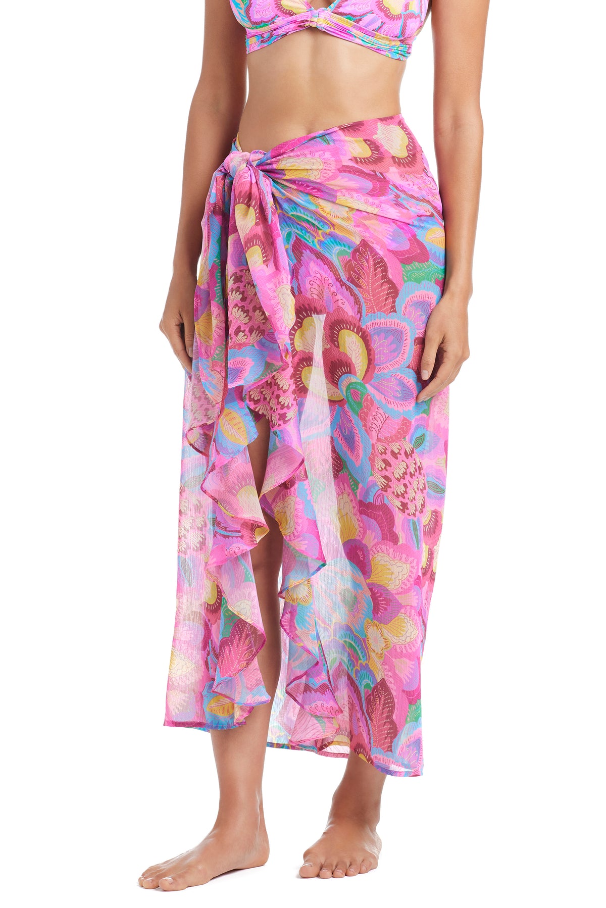 Bleu Rod Beattie Dream Weaver Ruffle Sarong