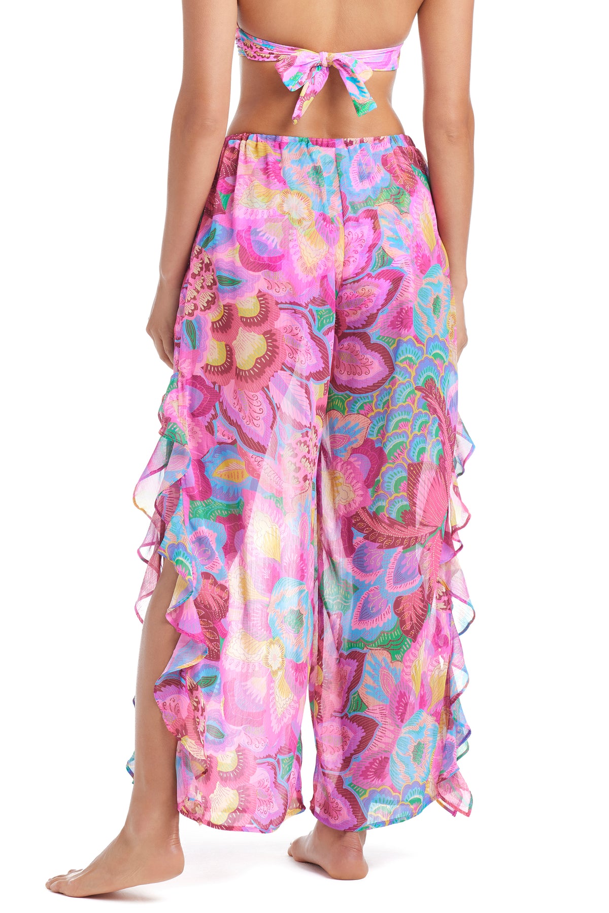Bleu Rod Beattie Dream Weaver Side Ruffle Split Pant Cover Up