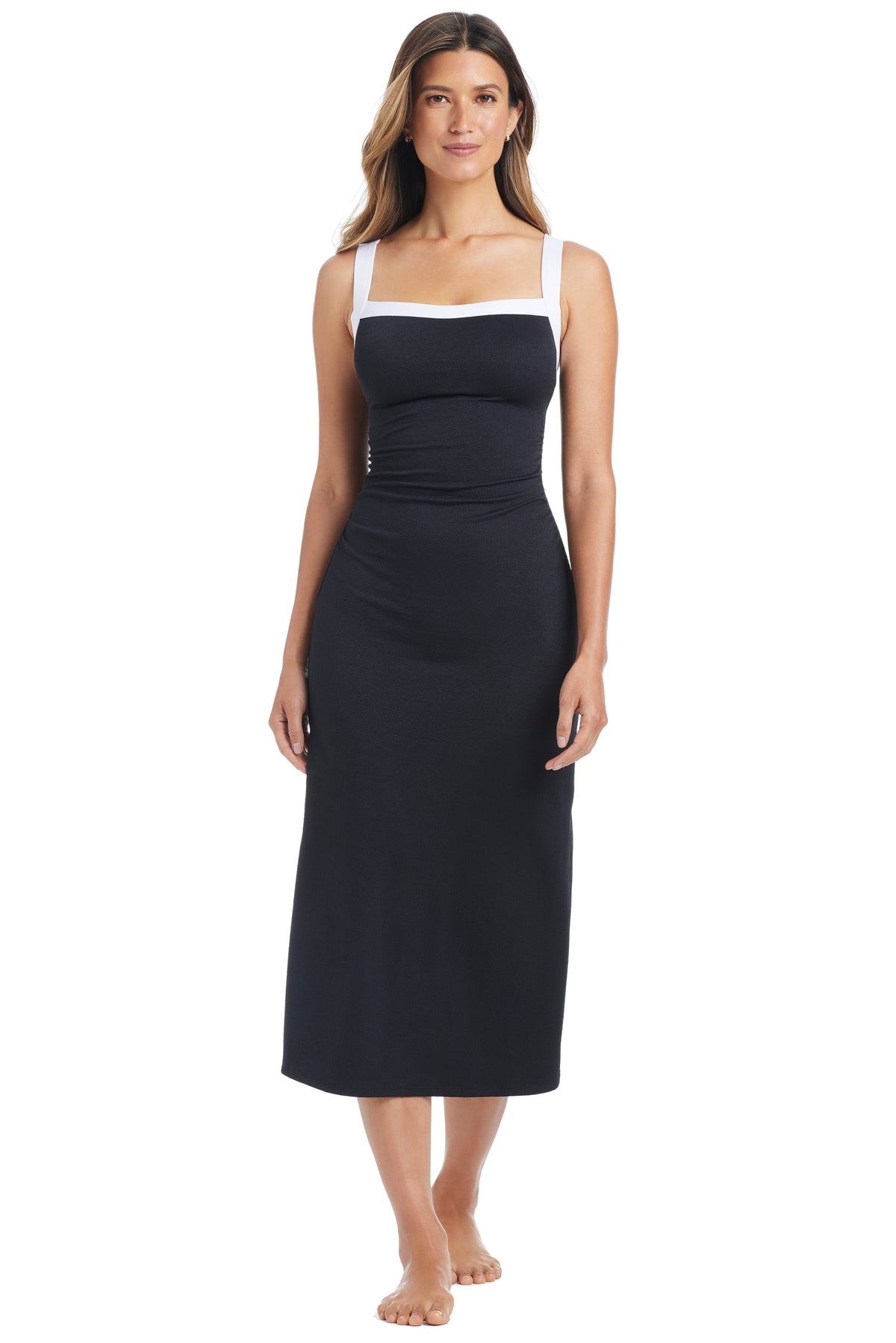 Bleu Rod Beattie I'm With The Band Square Neck Midi Dress