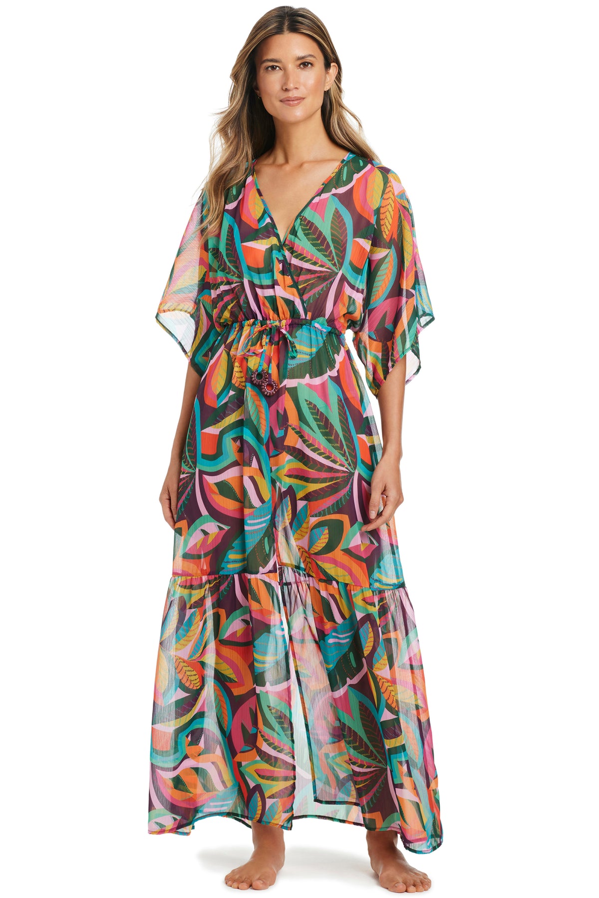 Bleu Rod Beattie Wild And Free Chiffon Maxi Cover Up Dress