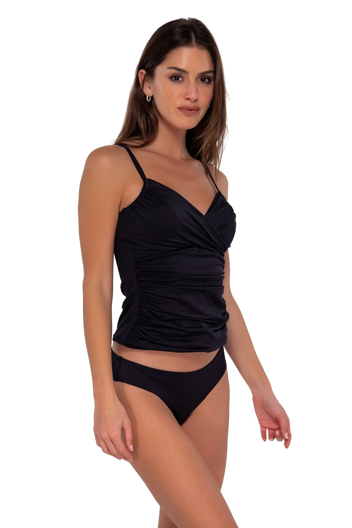 Sunsets Black Seagrass Texture Simone Tankini Top