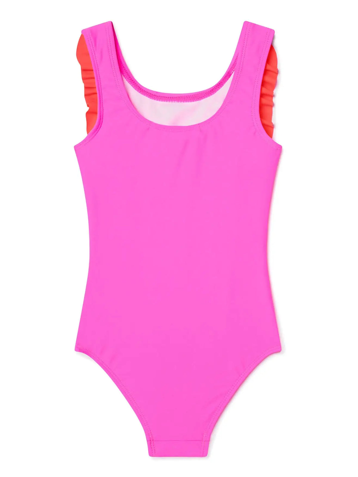 Stella Cove Neon Pink & Red Ruffle Girls One Piece