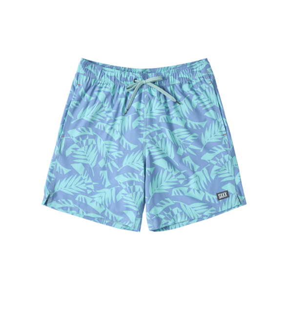 SAXX Swim Oh Buoy 2N1 Volley 7" Palm Frond-Tidal Blue