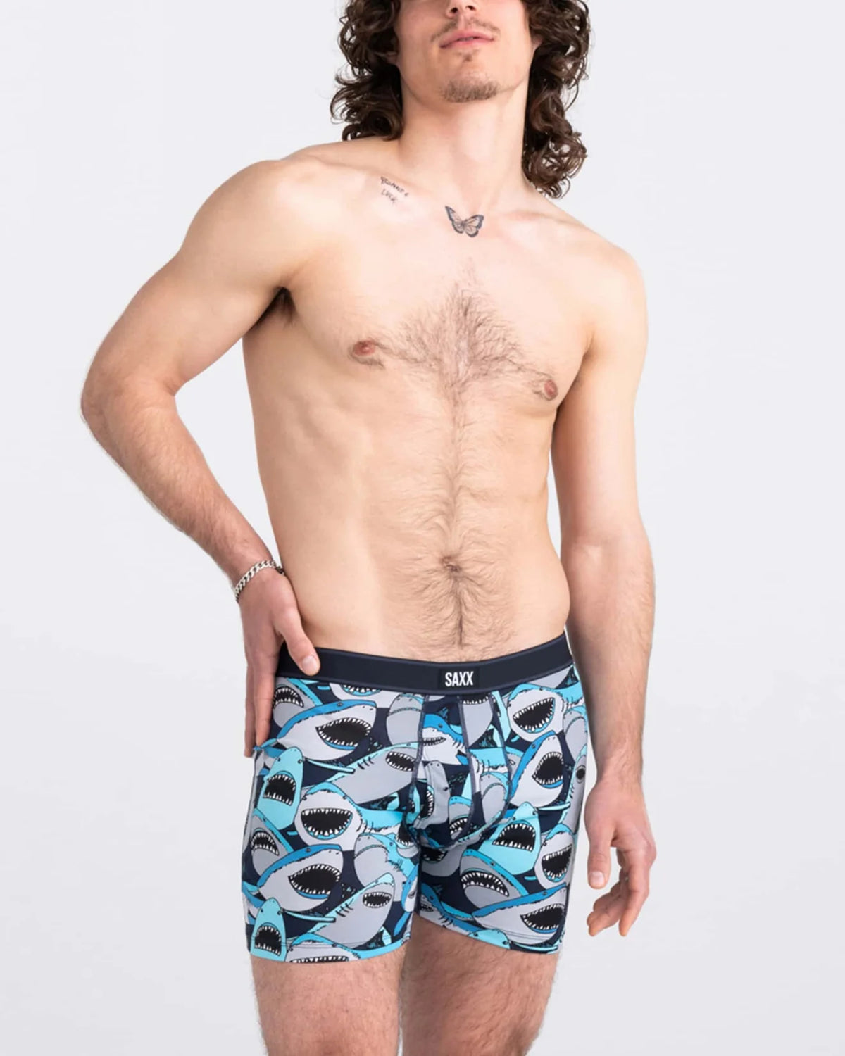 SAXX Underwear Daytripper Comfort Stretch Boxer Brief Shark Tank Camo-Navy