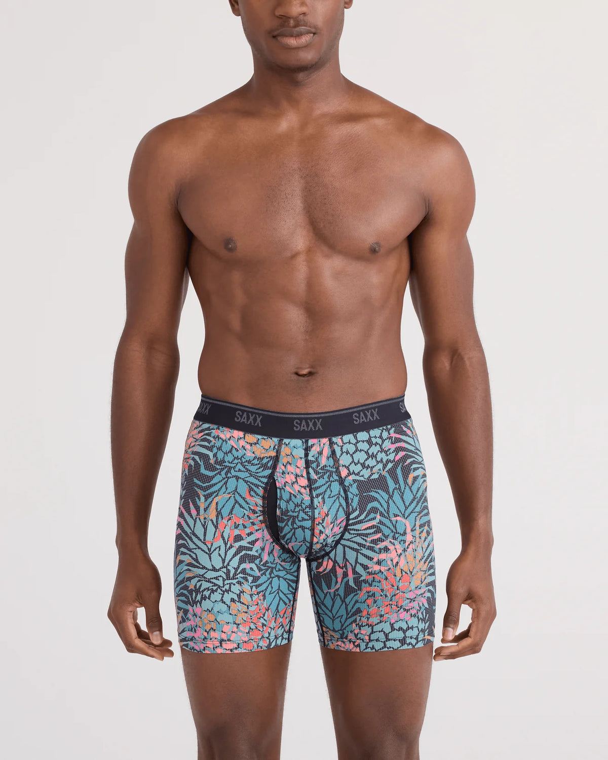 SAXX Underwear Quest Quick-Dry Mesh Boxer Brief Pineapple Patch