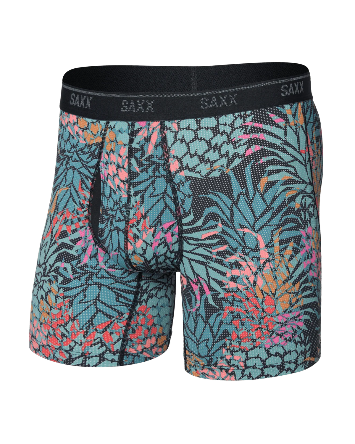 SAXX Underwear Quest Quick-Dry Mesh Boxer Brief Pineapple Patch