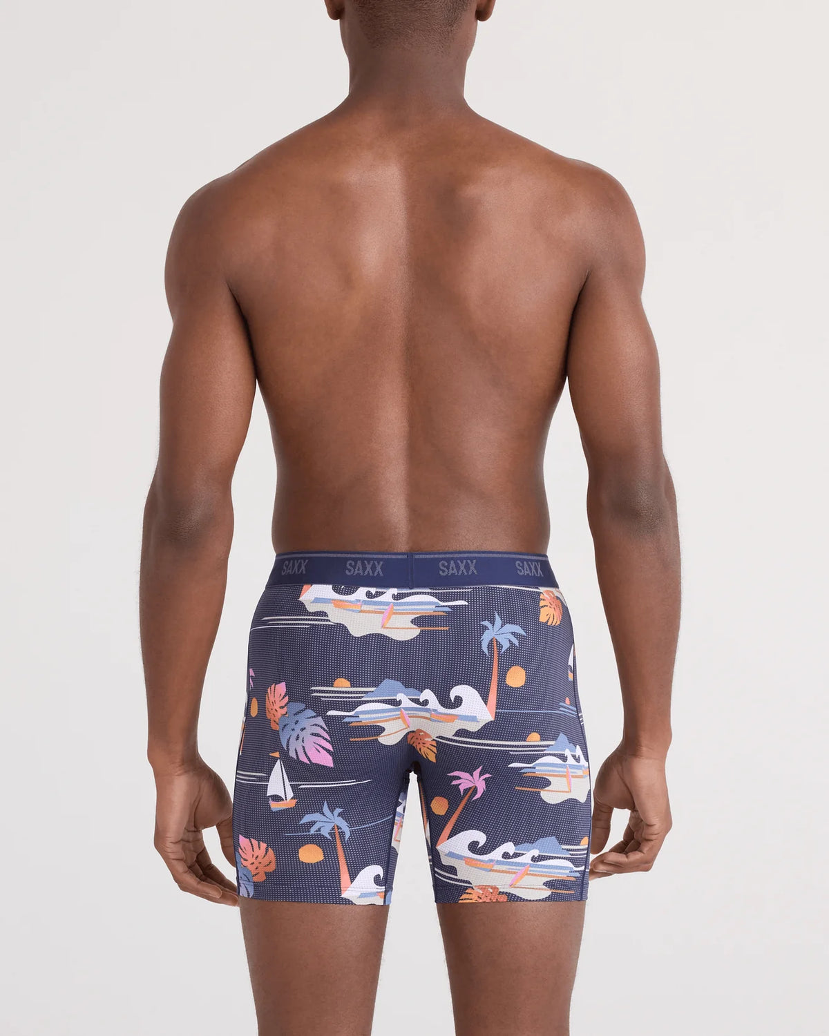 SAXX Underwear Quest Quick-Dry Mesh Boxer Brief Sunny Adventure-Maritime