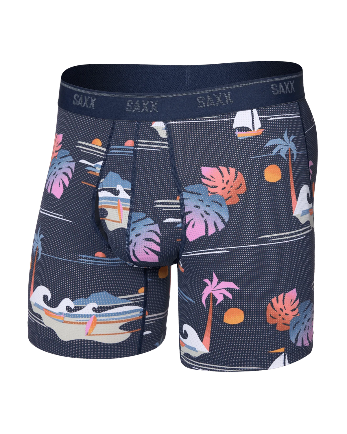 SAXX Underwear Quest Quick-Dry Mesh Boxer Brief Sunny Adventure-Maritime