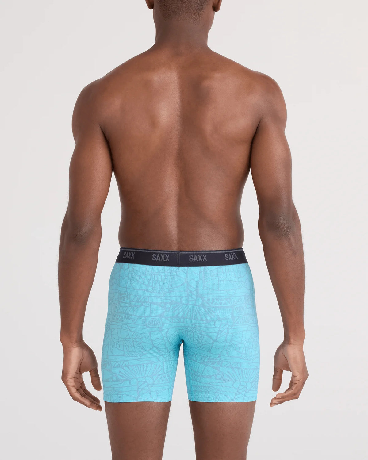 SAXX Underwear Quest Quick-Dry Mesh Boxer Brief Tile Fish-Sea Level